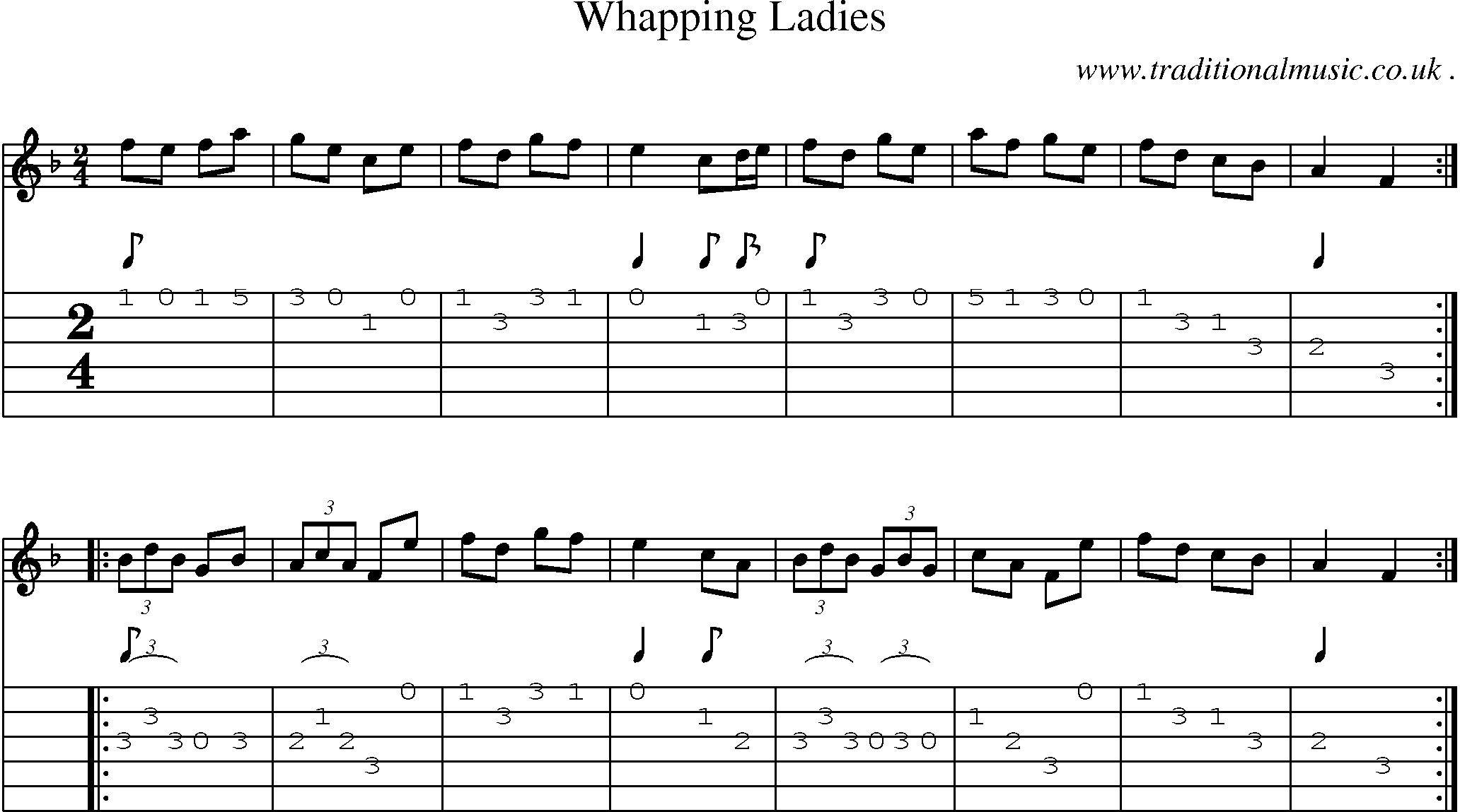 Sheet-Music and Guitar Tabs for Whapping Ladies