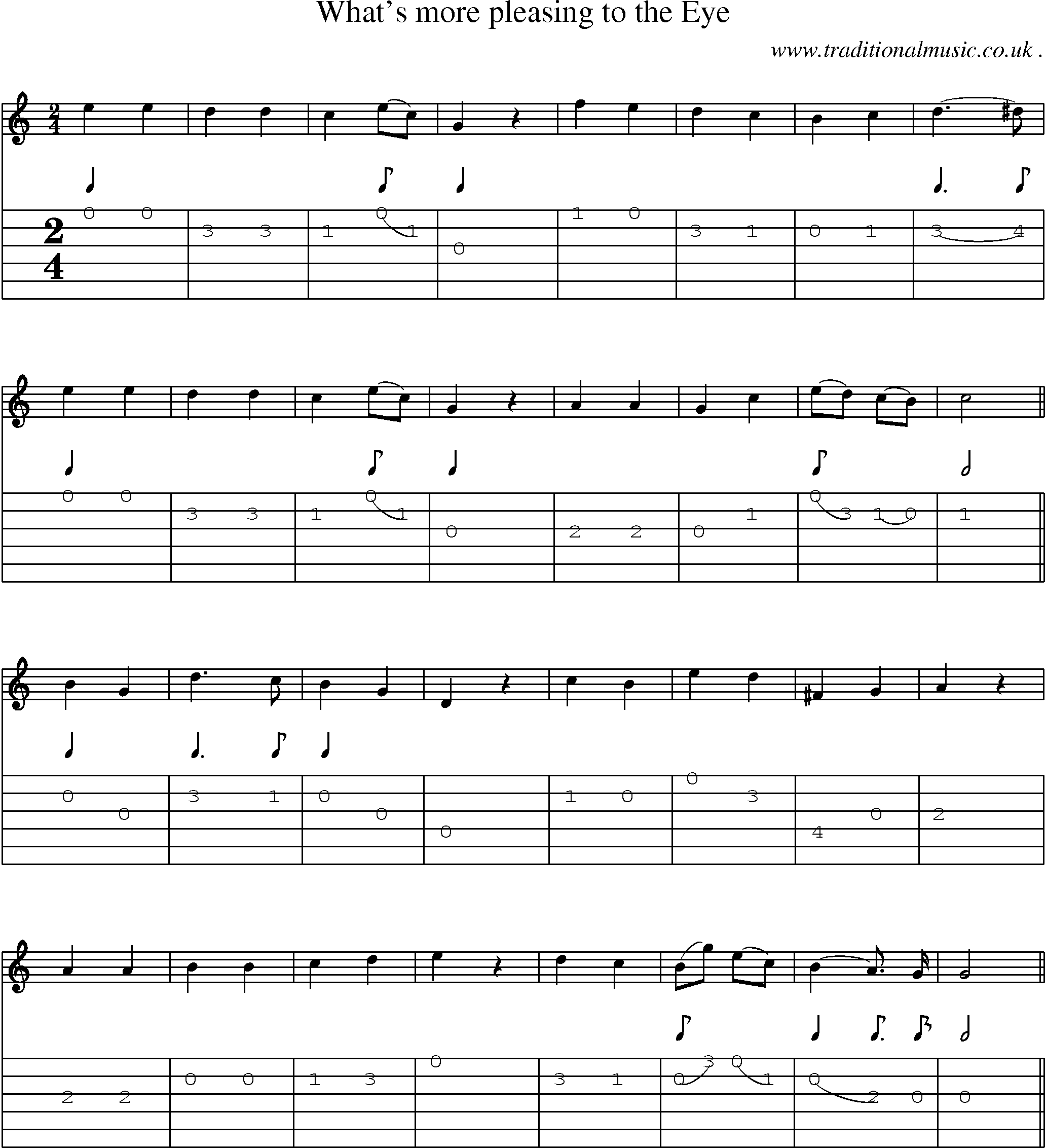 Sheet-Music and Guitar Tabs for Whats More Pleasing To The Eye