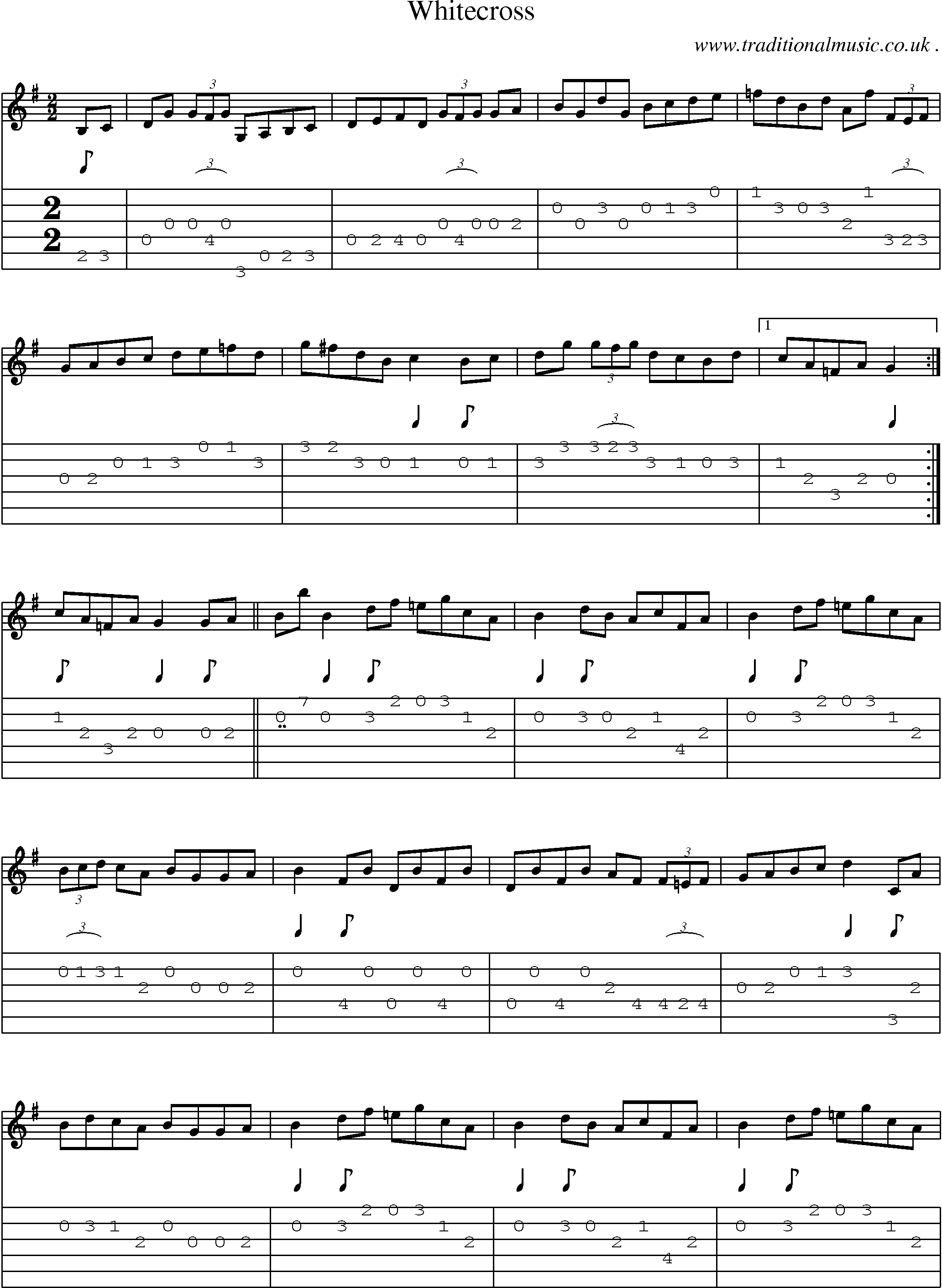 Sheet-Music and Guitar Tabs for Whitecross
