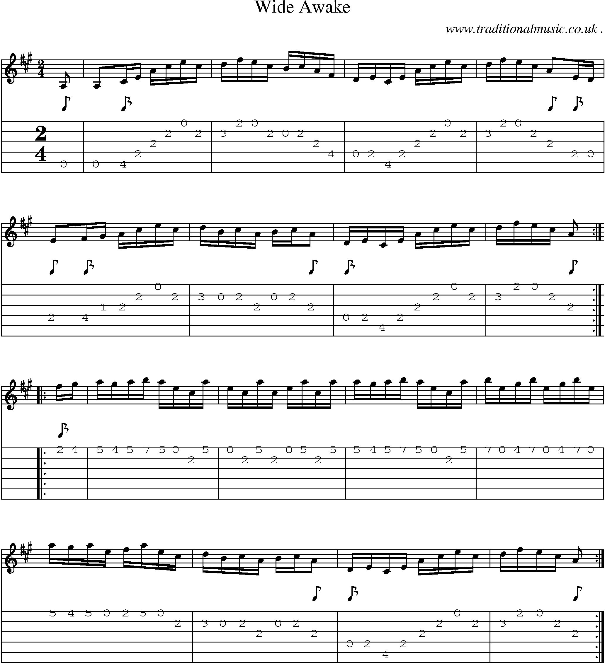 Sheet-Music and Guitar Tabs for Wide Awake