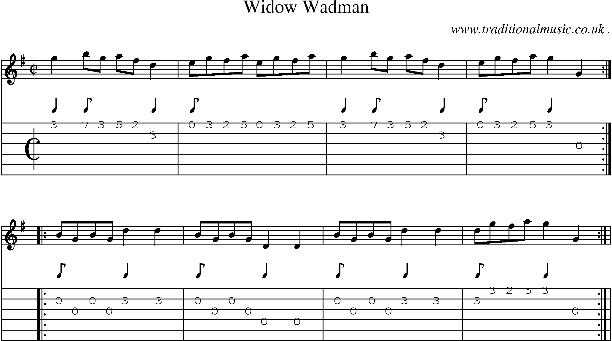 Sheet-Music and Guitar Tabs for Widow Wadman