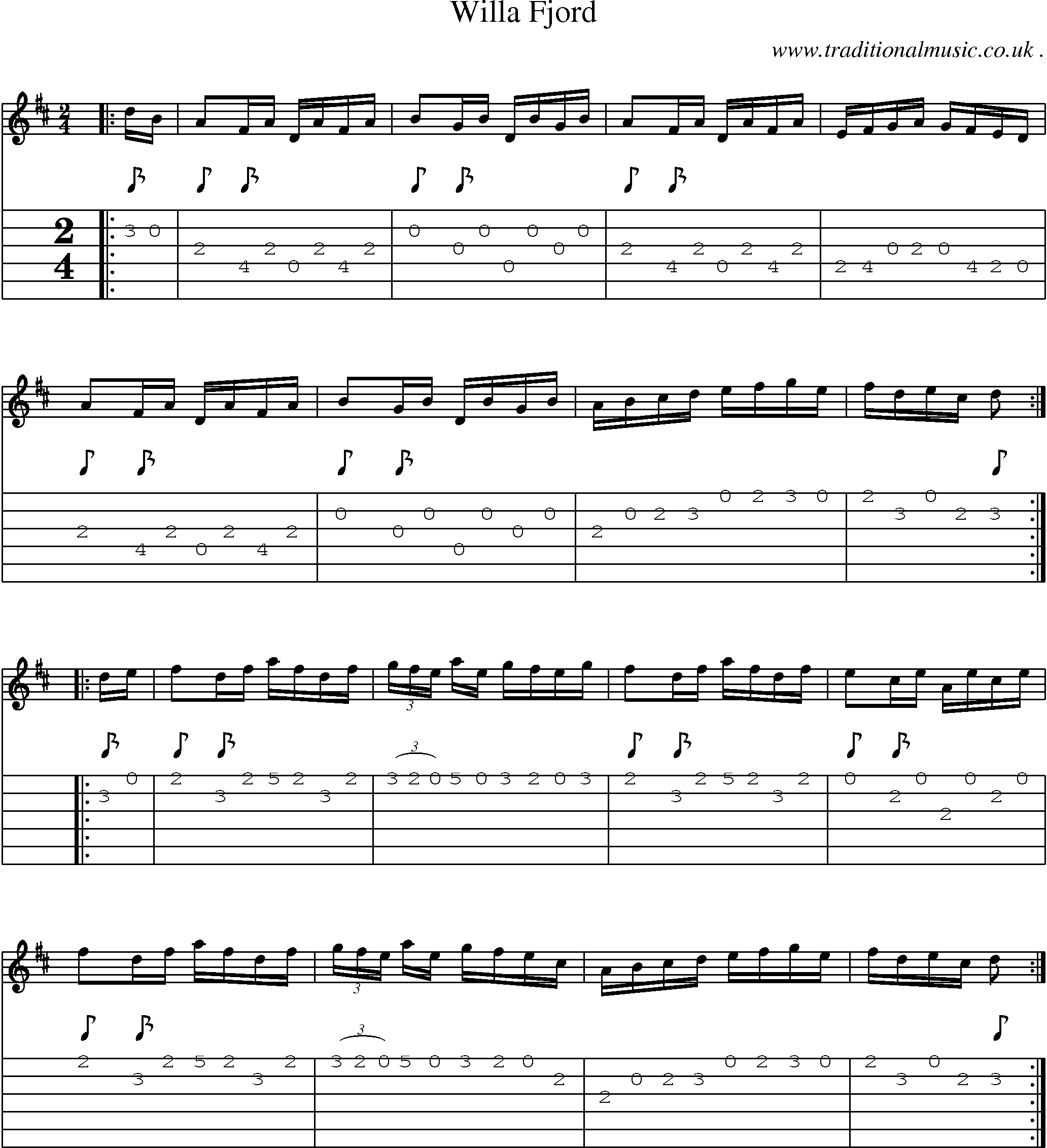 Sheet-Music and Guitar Tabs for Willa Fjord