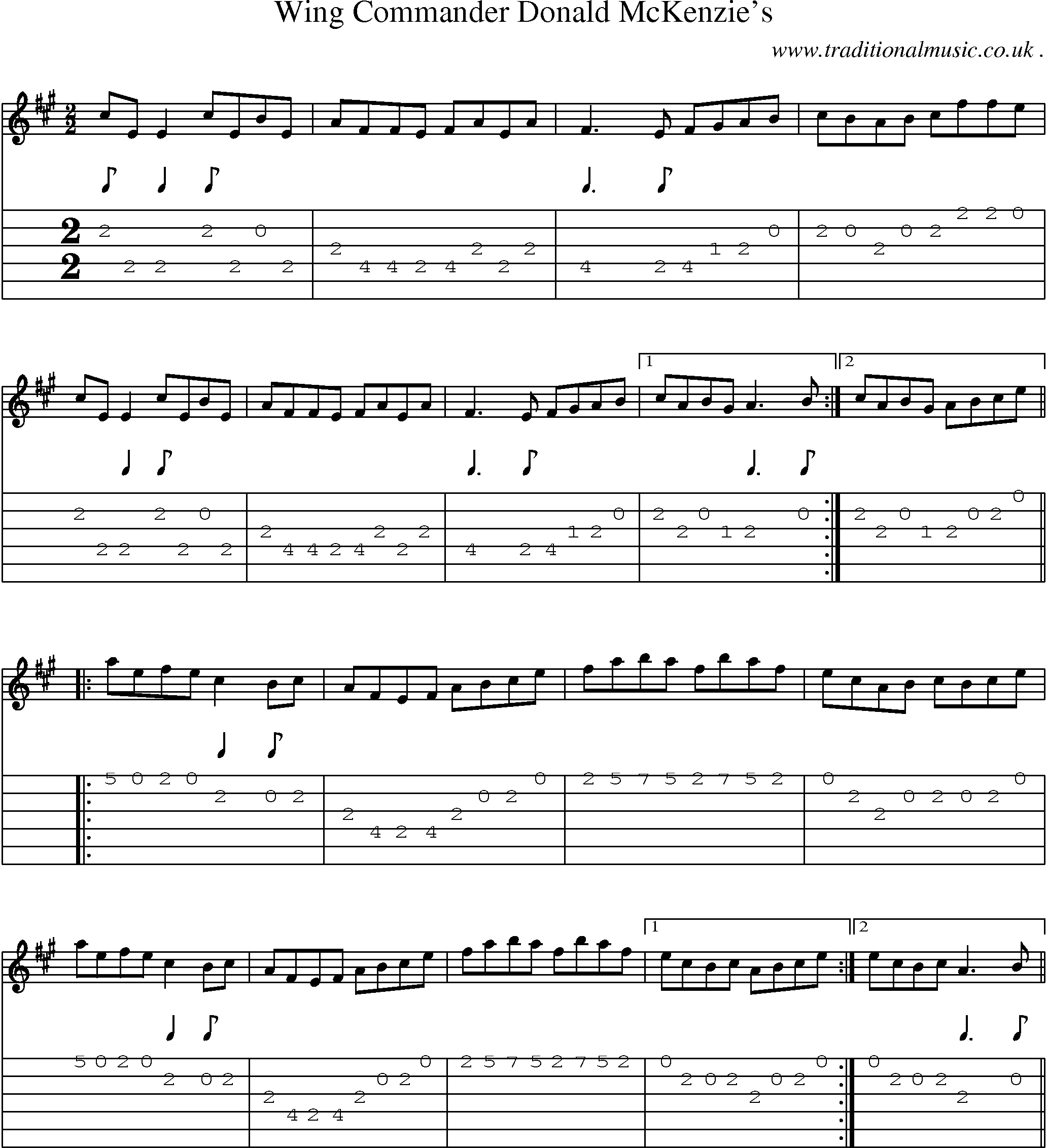 Sheet-Music and Guitar Tabs for Wing Commander Donald Mckenzies