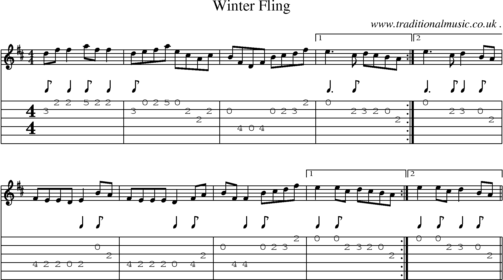 Sheet-Music and Guitar Tabs for Winter Fling