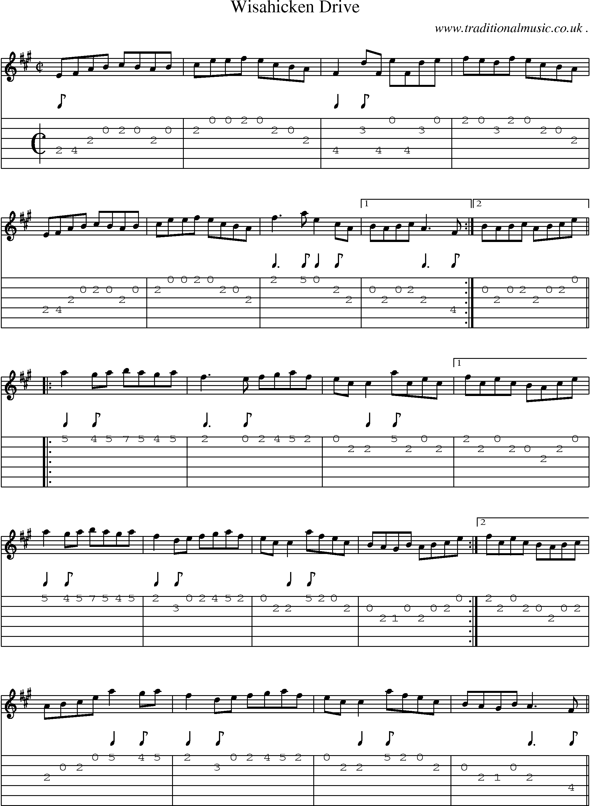 Sheet-Music and Guitar Tabs for Wisahicken Drive