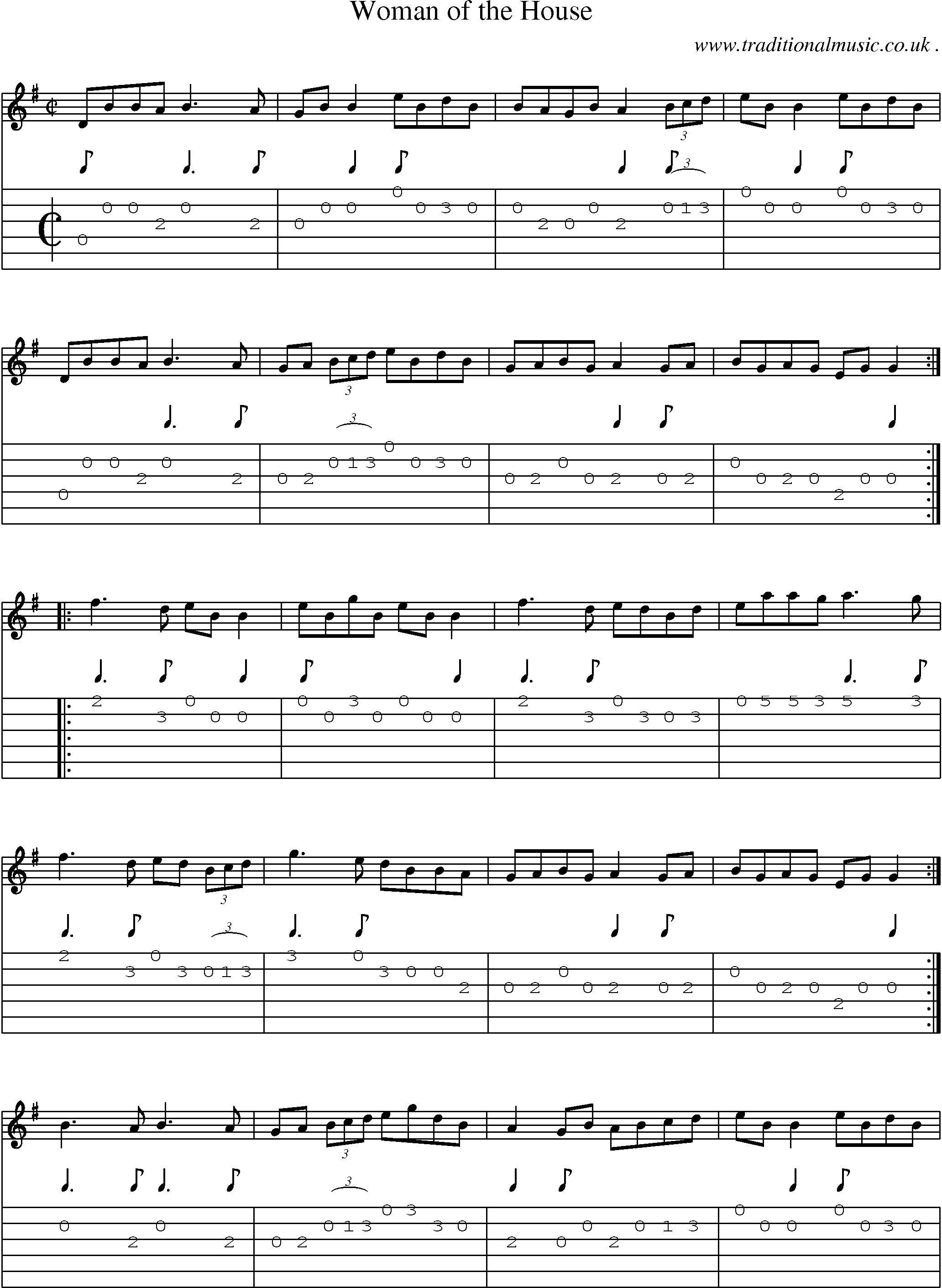 Sheet-Music and Guitar Tabs for Woman Of The House