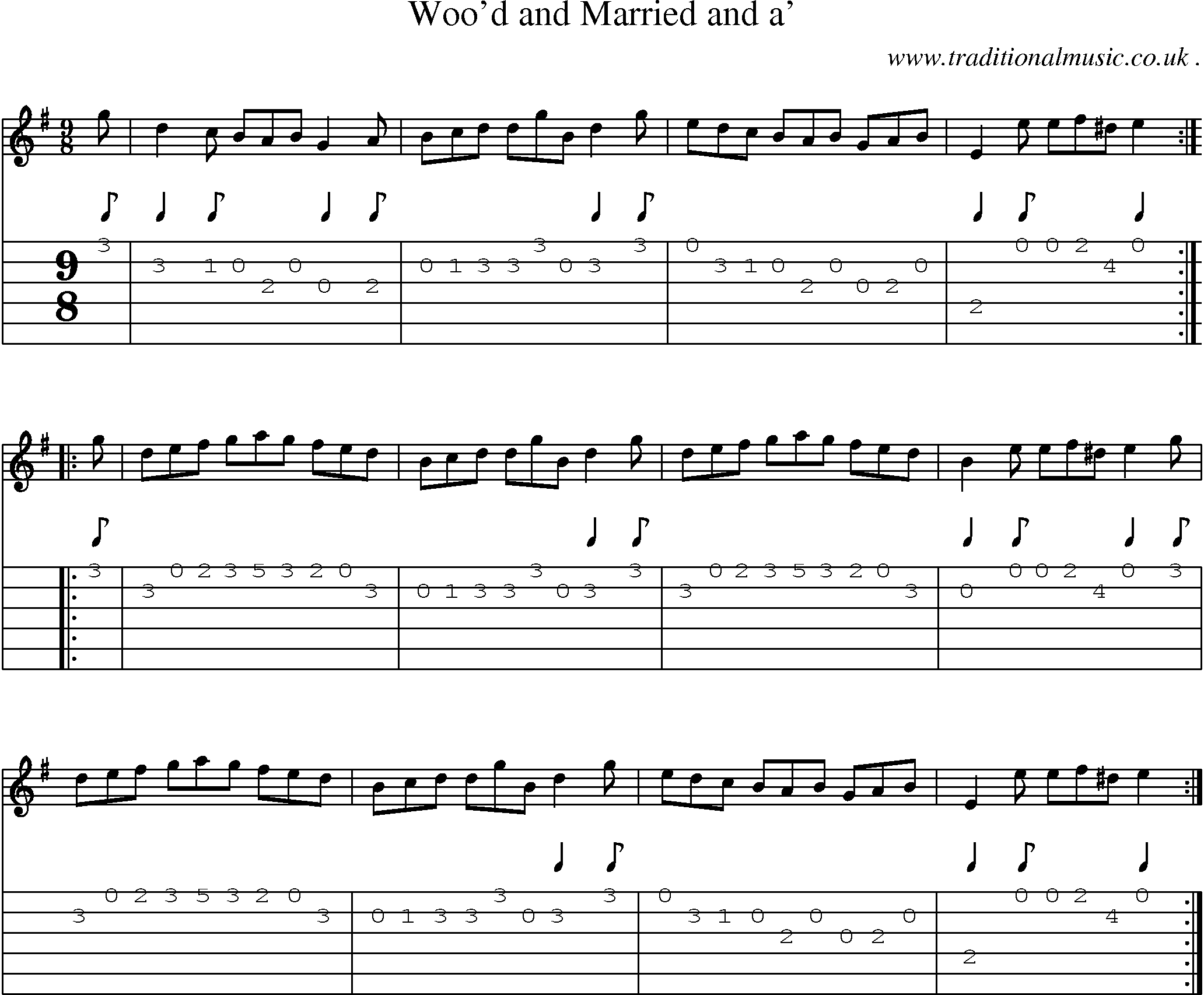 Sheet-Music and Guitar Tabs for Wood And Married And A