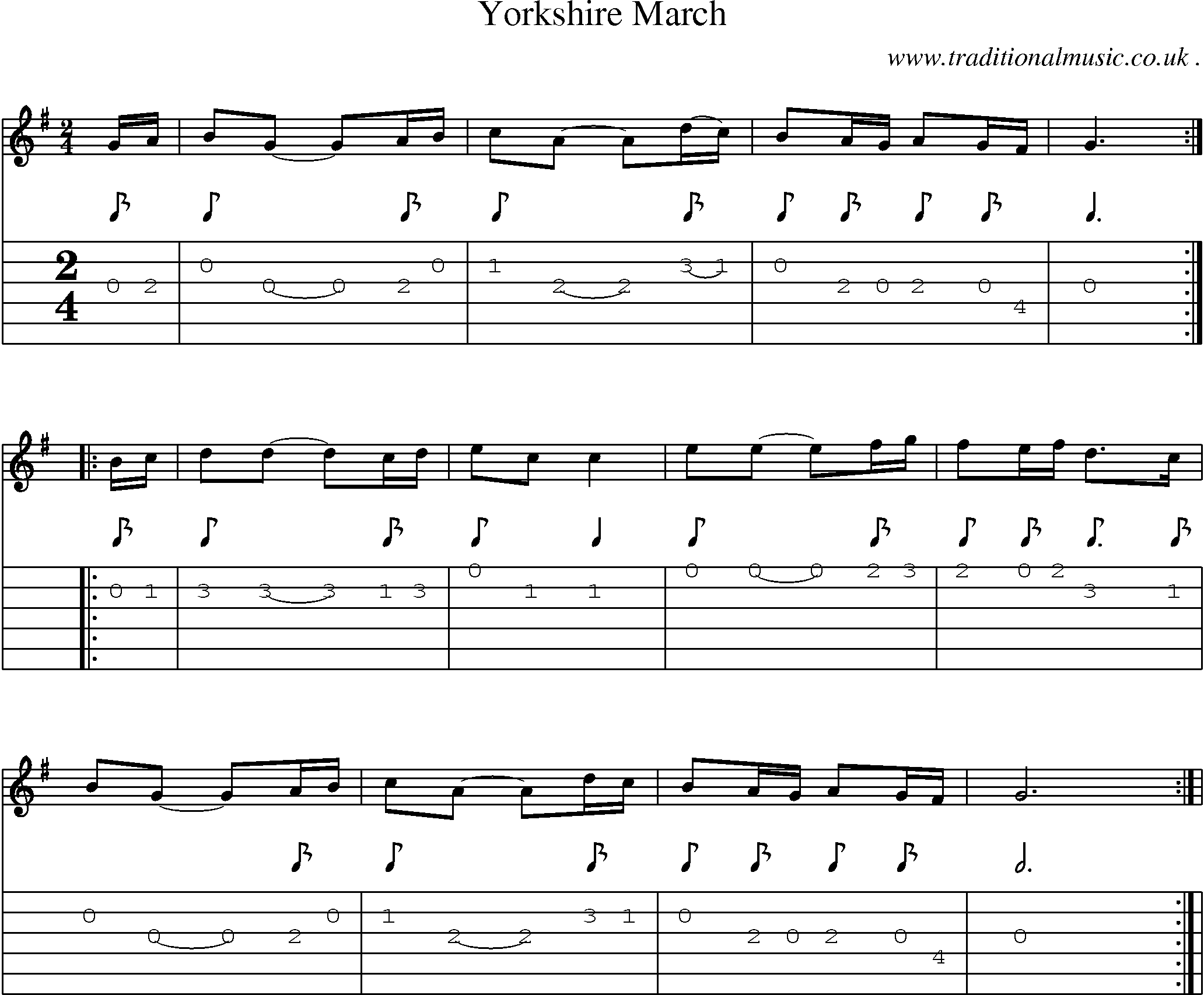 Sheet-Music and Guitar Tabs for Yorkshire March
