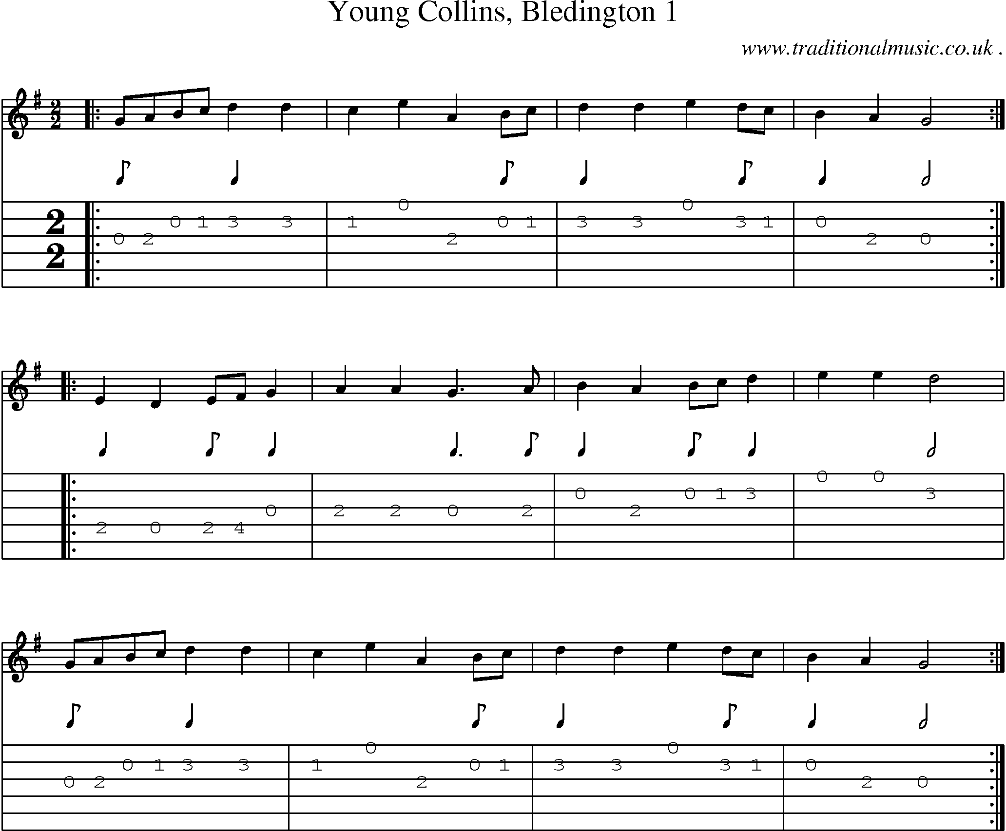 Sheet-Music and Guitar Tabs for Young Collins Bledington 1