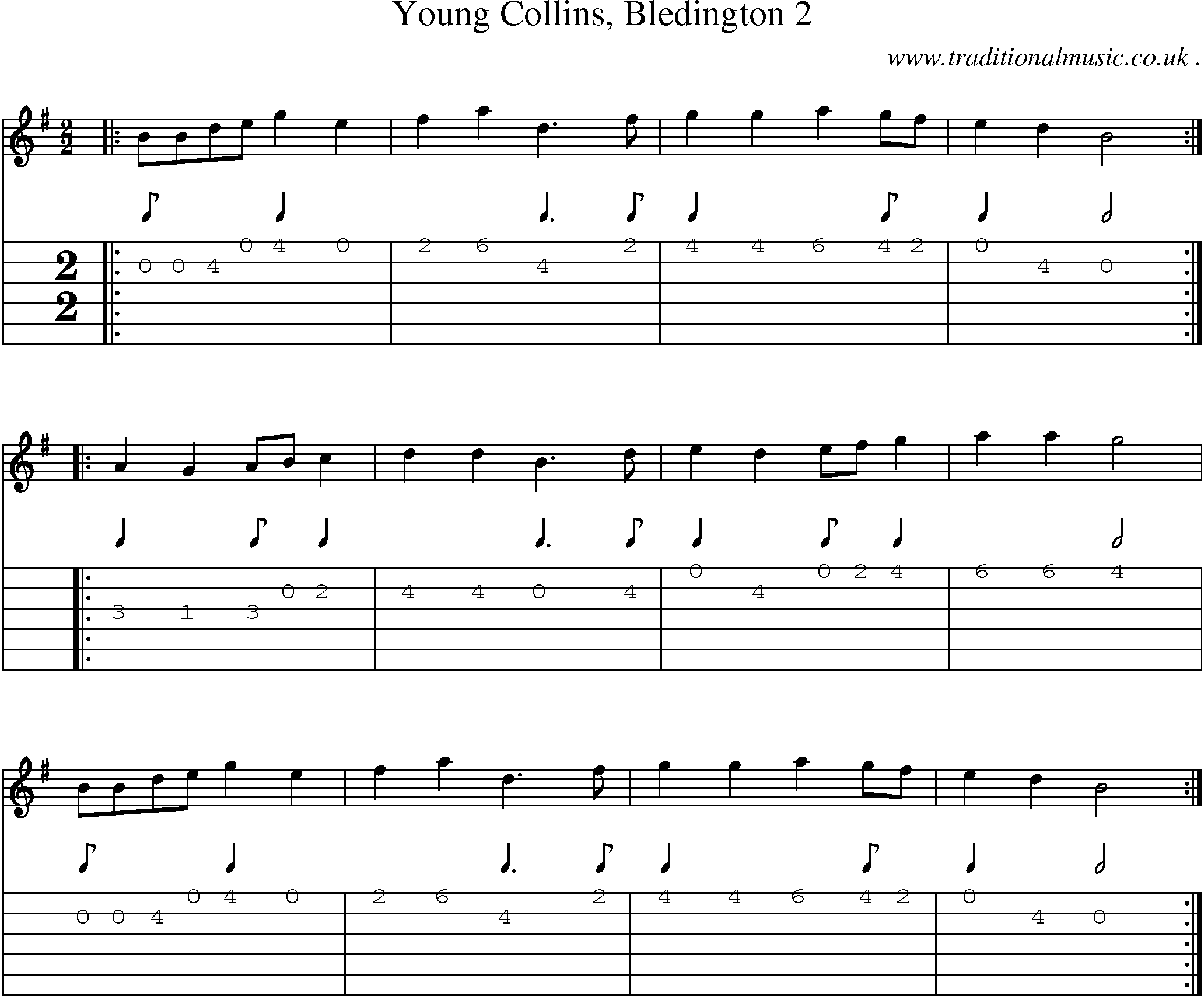 Sheet-Music and Guitar Tabs for Young Collins Bledington 2