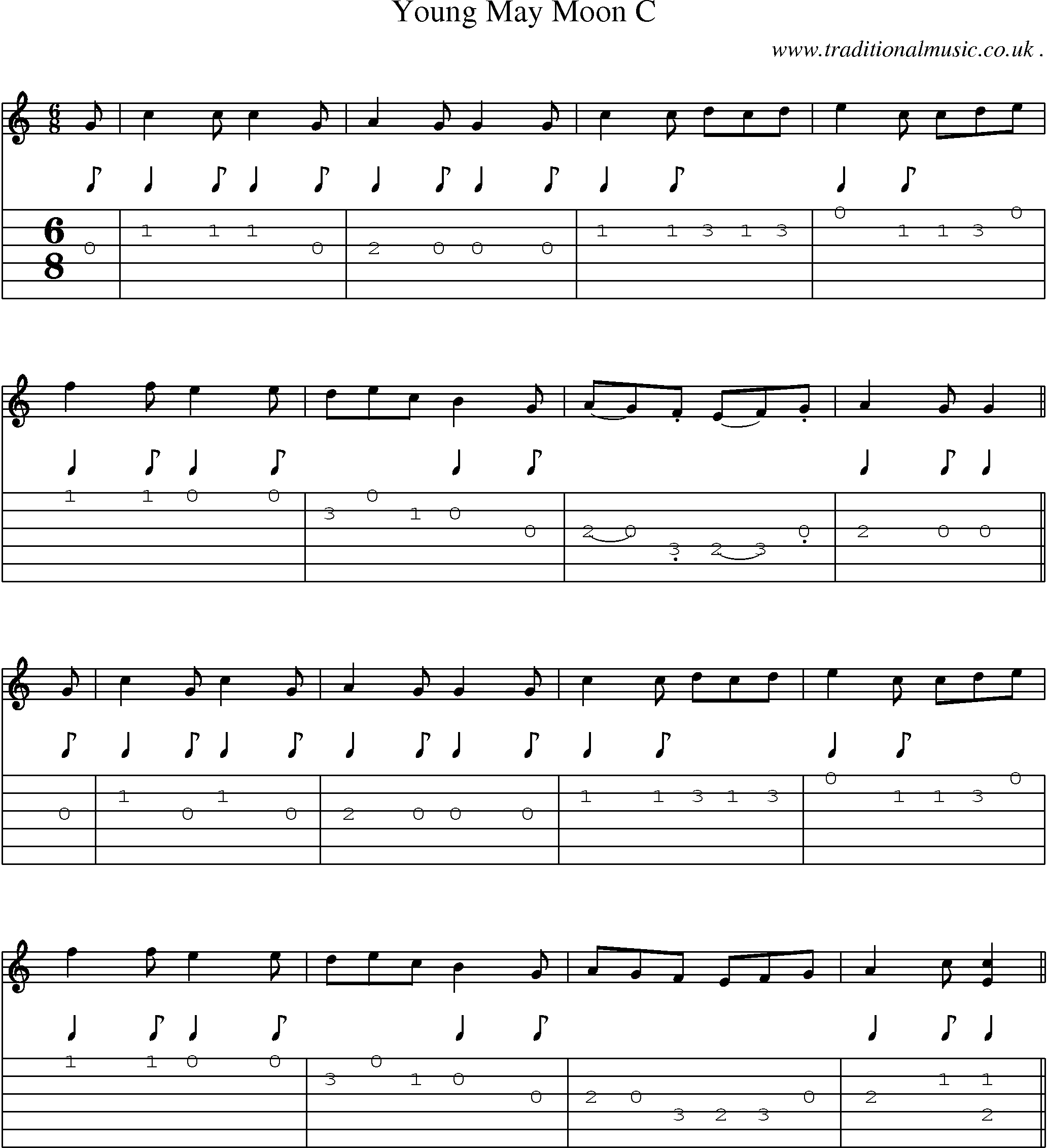 Sheet-Music and Guitar Tabs for Young May Moon C