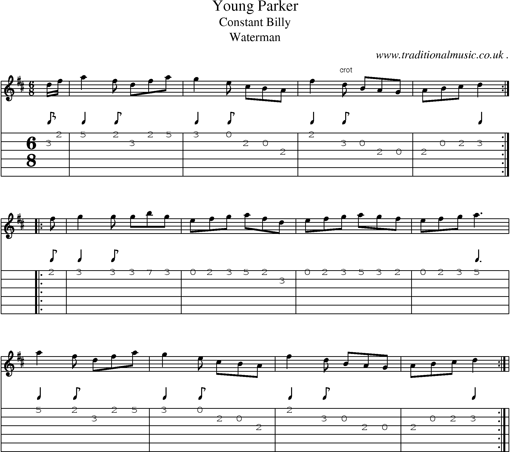 Sheet-Music and Guitar Tabs for Young Parker