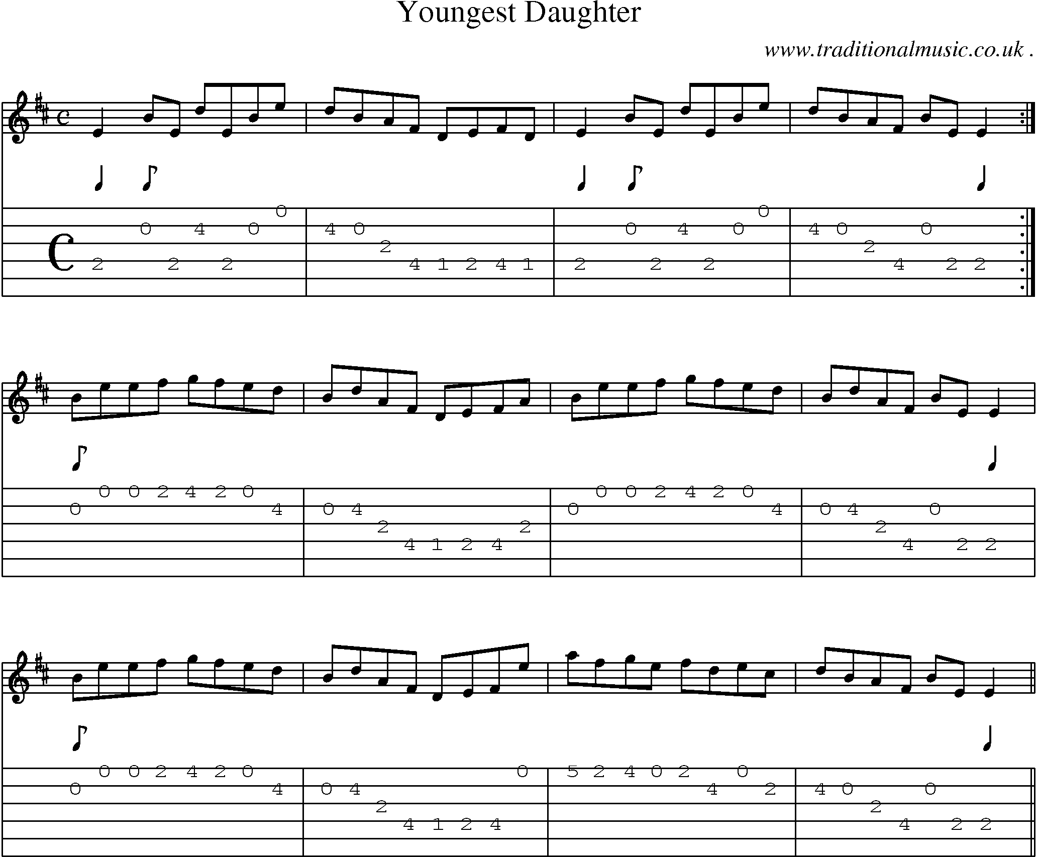 Sheet-Music and Guitar Tabs for Youngest Daughter