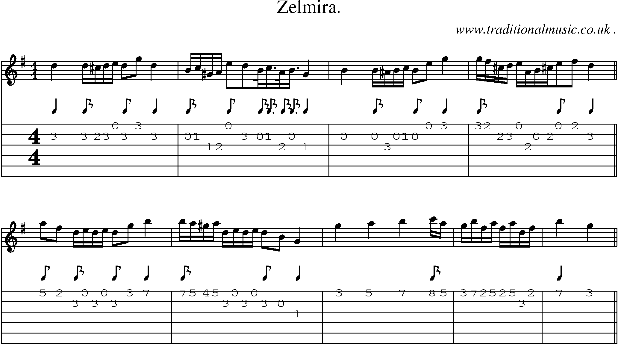 Sheet-Music and Guitar Tabs for Zelmira