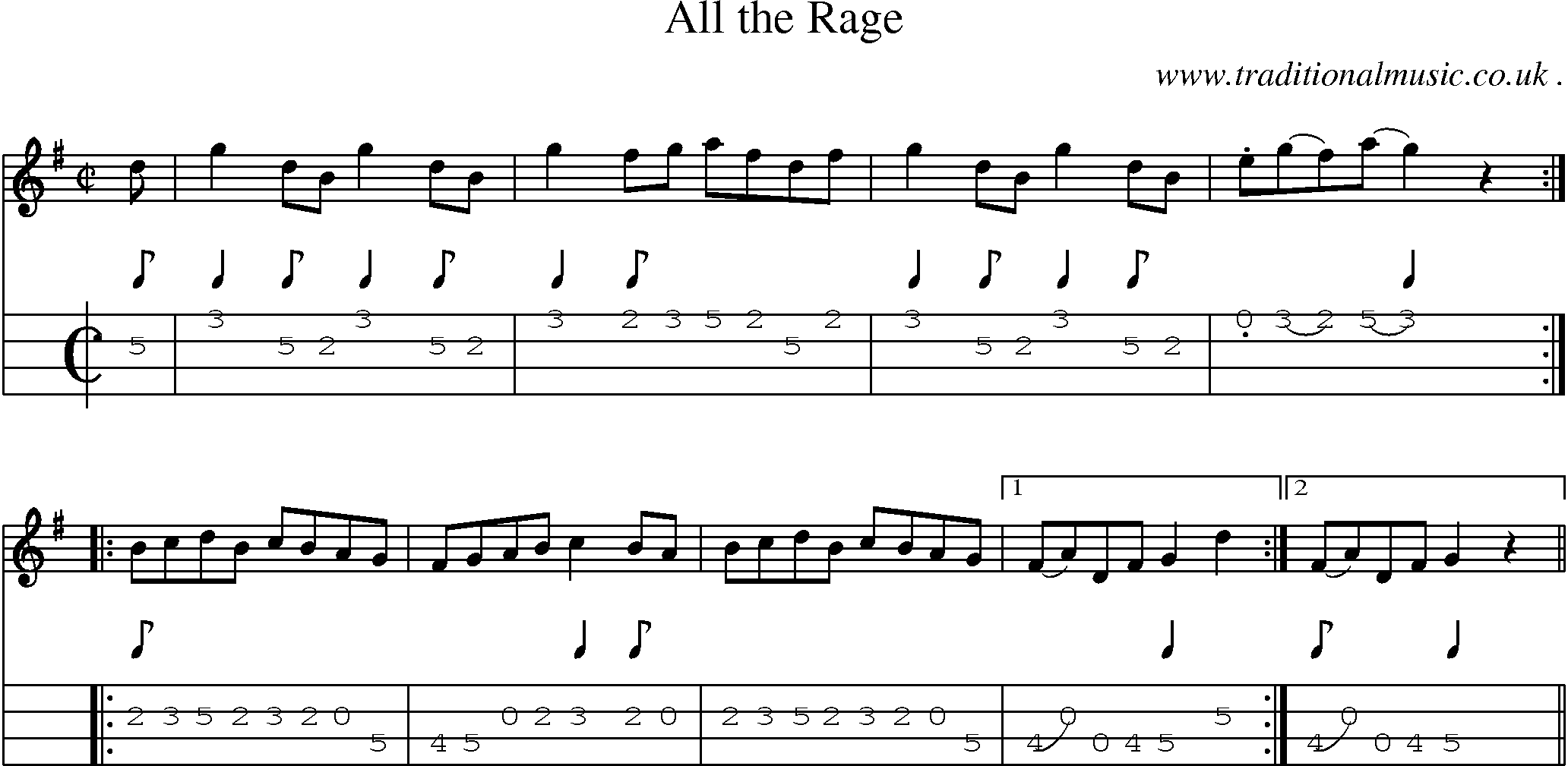 Sheet-Music and Mandolin Tabs for All The Rage