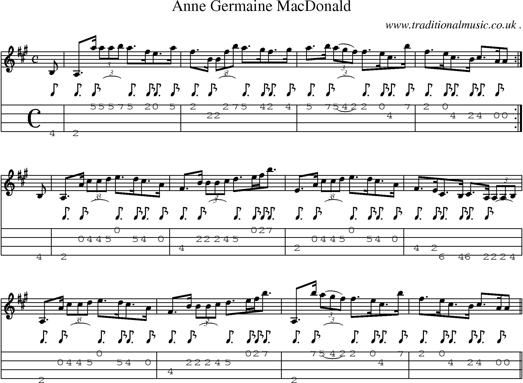 Sheet-Music and Mandolin Tabs for Anne Germaine Macdonald