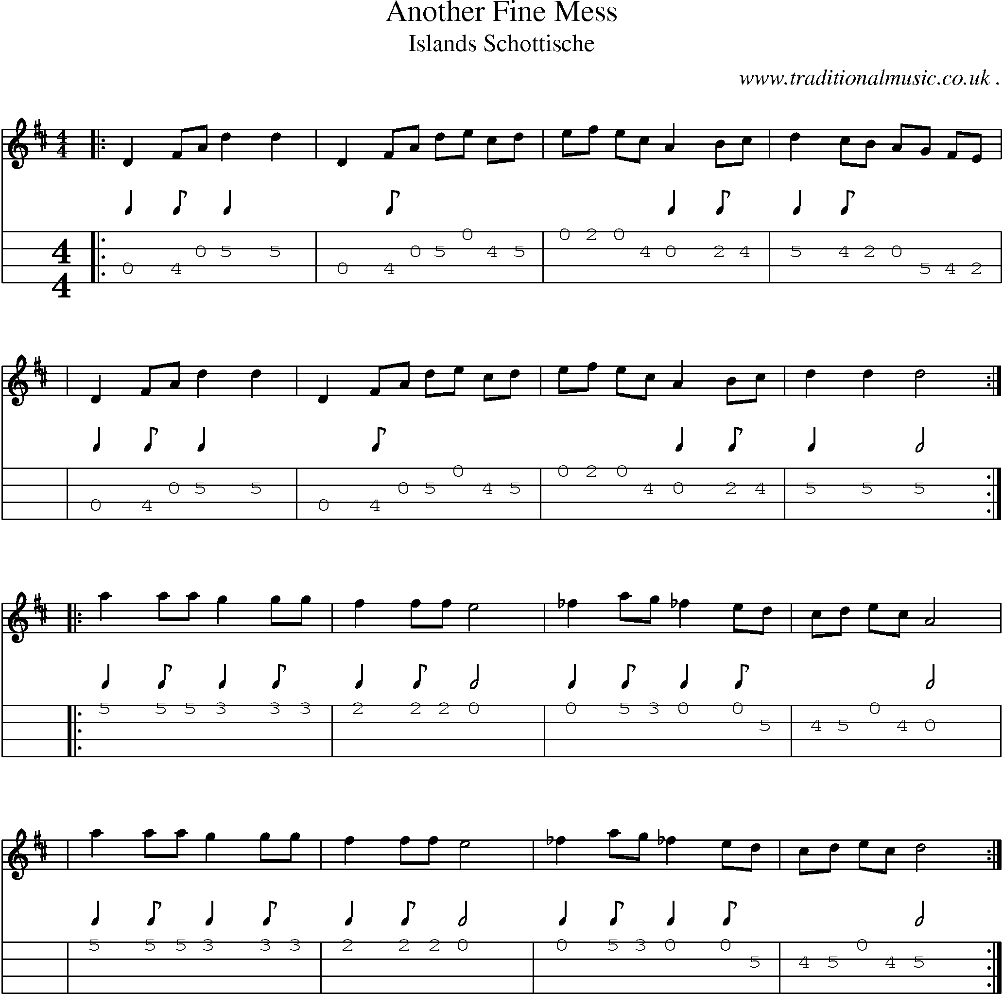 Sheet-Music and Mandolin Tabs for Another Fine Mess