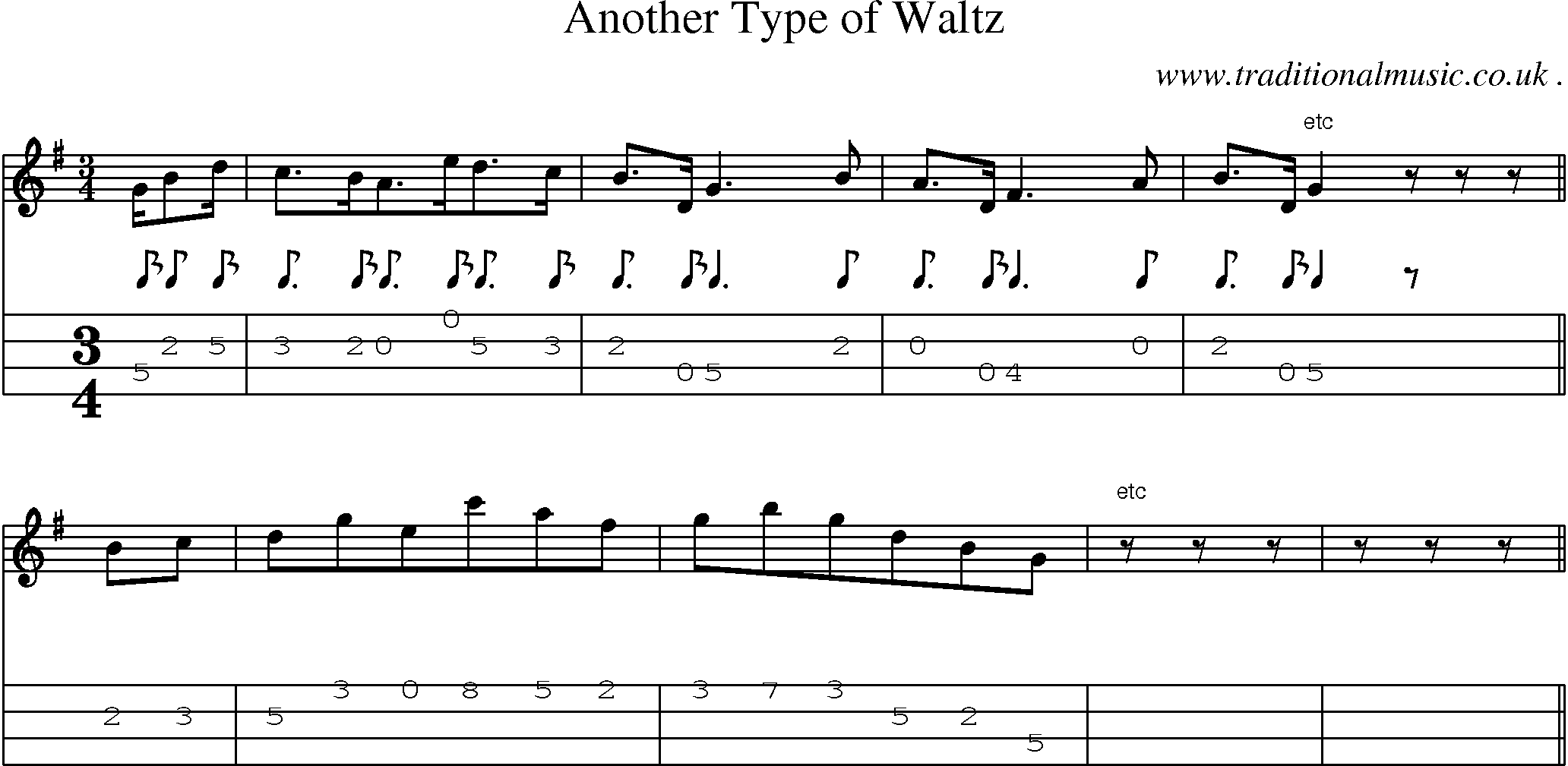 Sheet-Music and Mandolin Tabs for Another Type Of Waltz