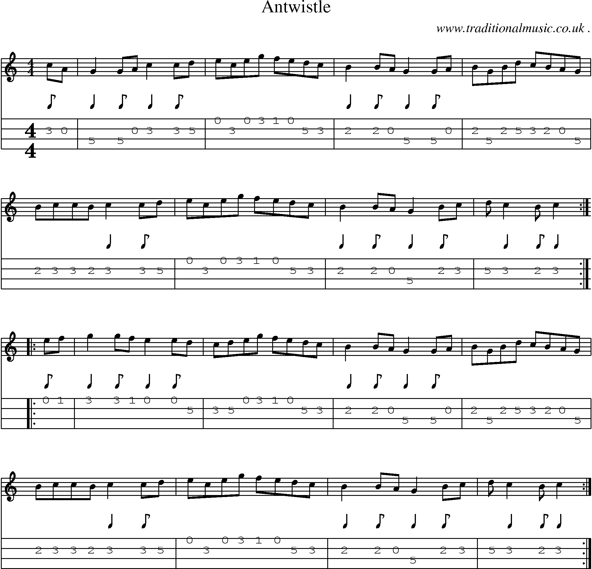 Sheet-Music and Mandolin Tabs for Antwistle