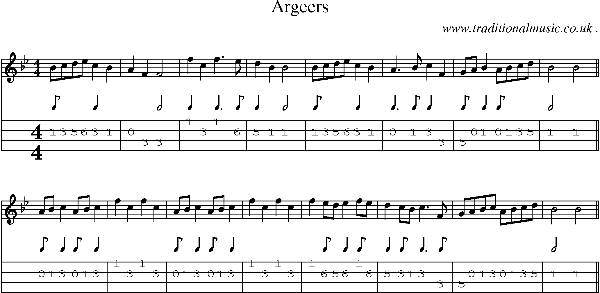 Sheet-Music and Mandolin Tabs for Argeers