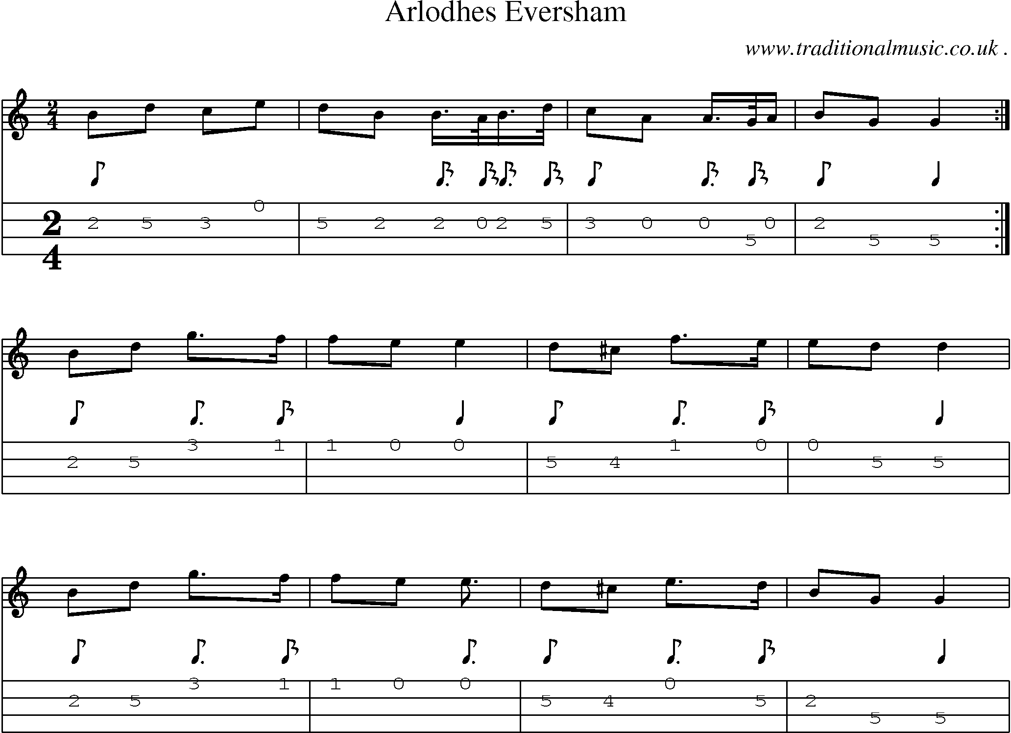 Sheet-Music and Mandolin Tabs for Arlodhes Eversham