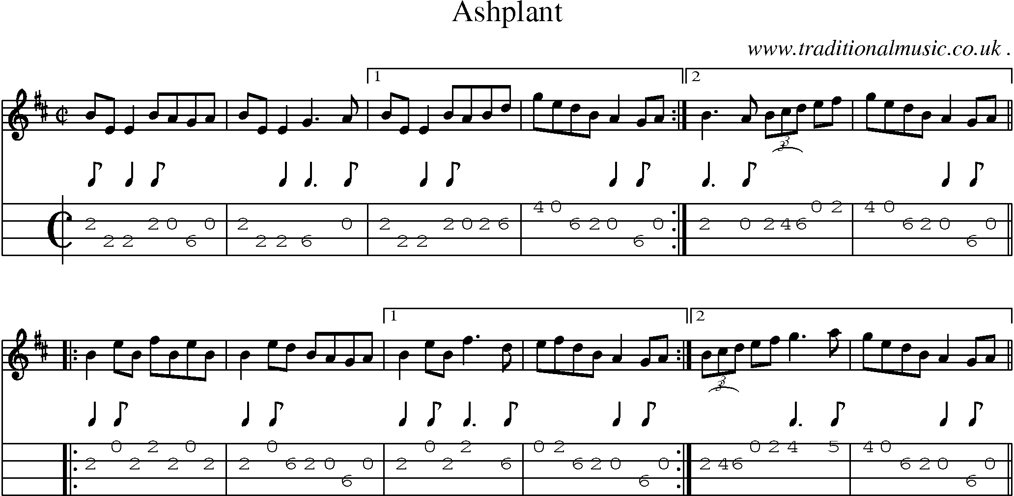 Sheet-Music and Mandolin Tabs for Ashplant