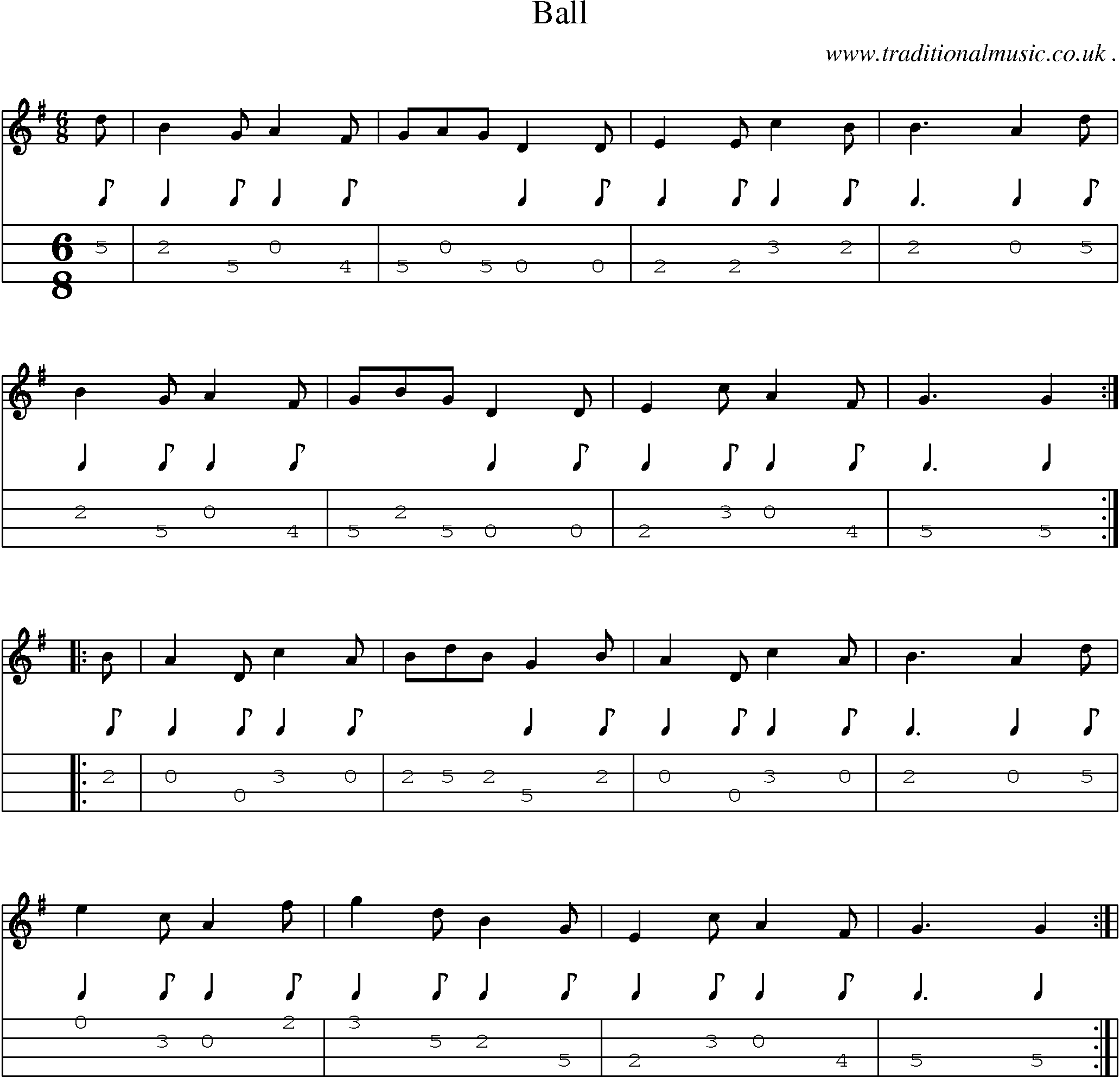 Sheet-Music and Mandolin Tabs for Ball