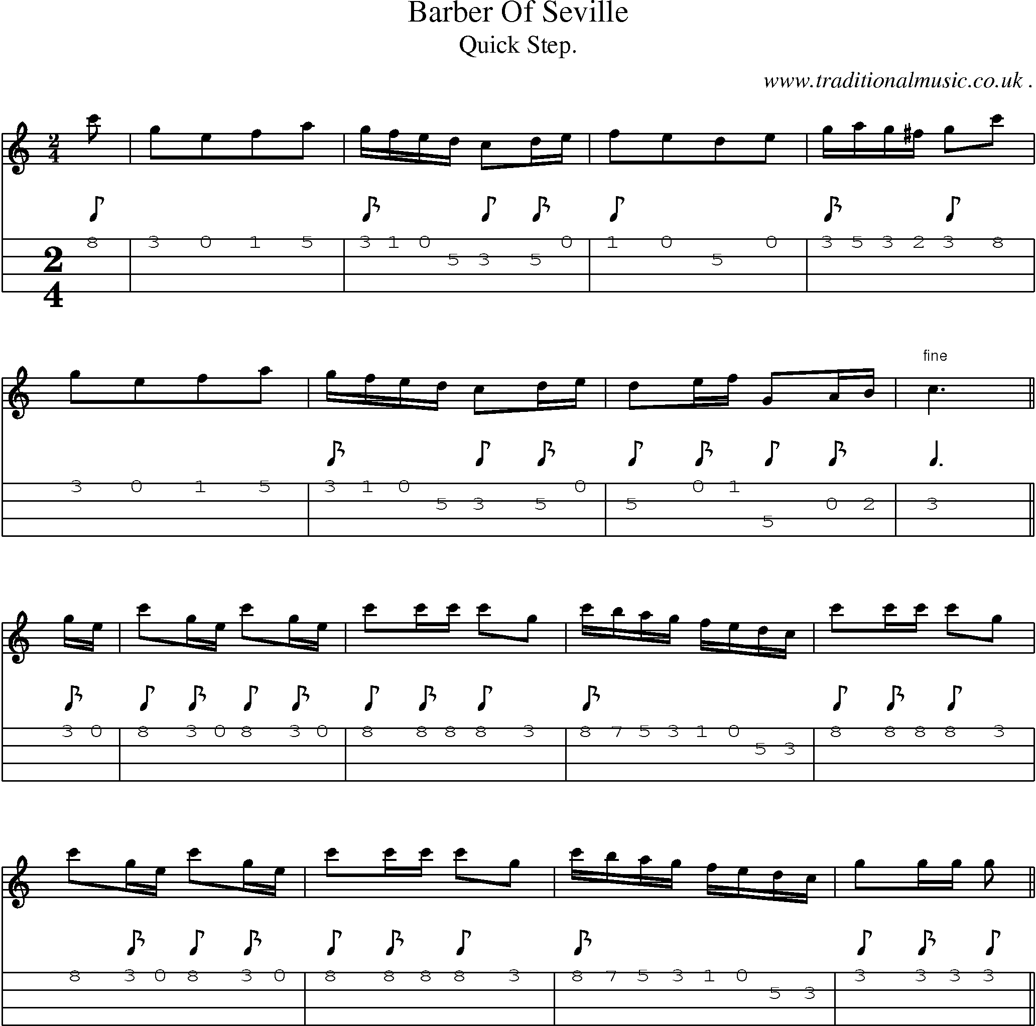 Sheet-Music and Mandolin Tabs for Barber Of Seville