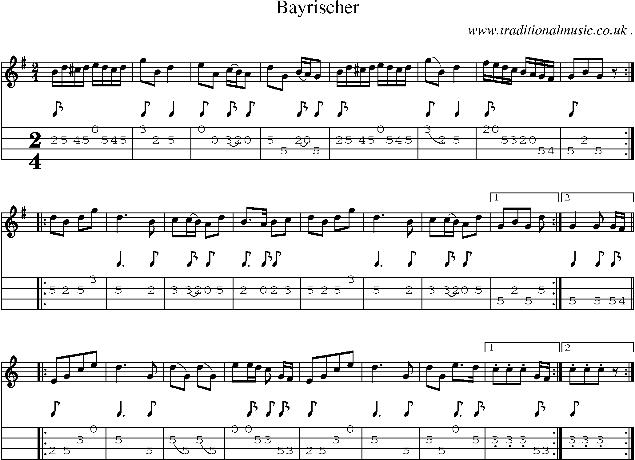 Sheet-Music and Mandolin Tabs for Bayrischer