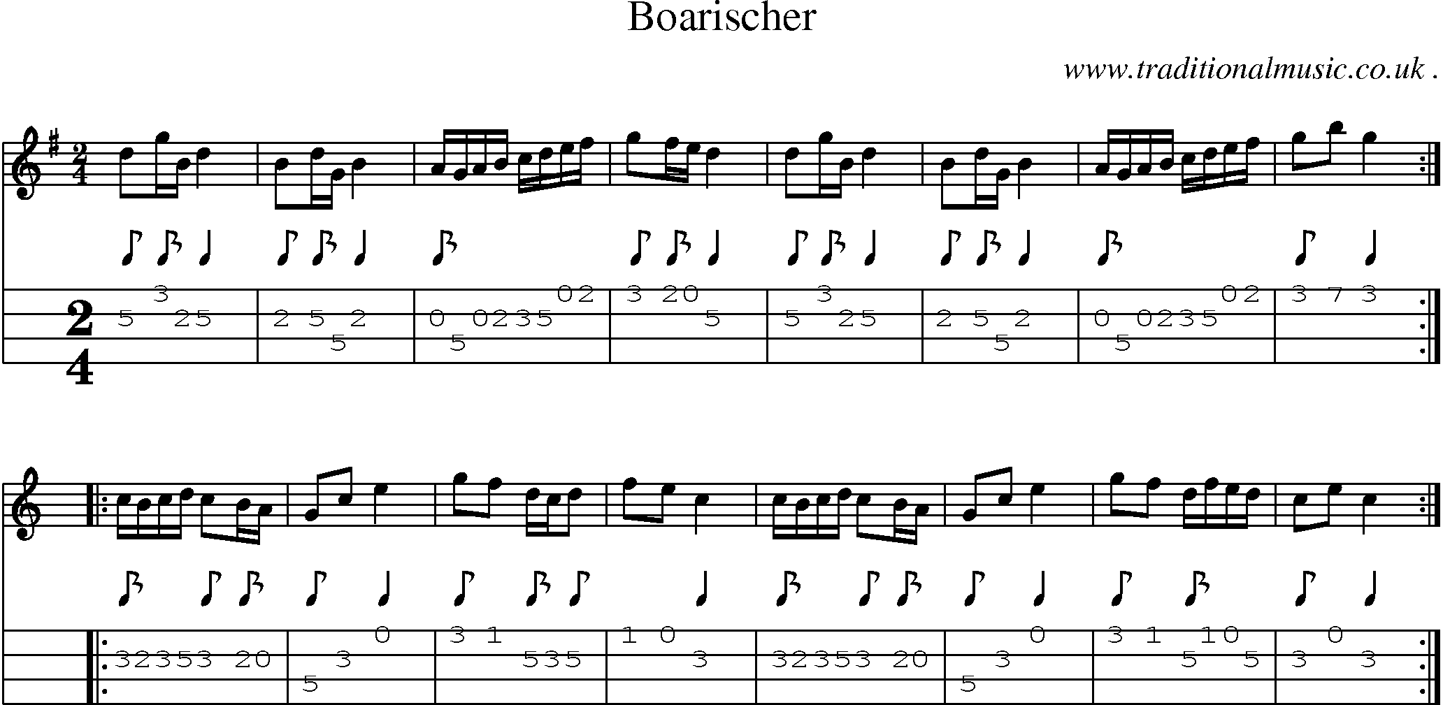 Sheet-Music and Mandolin Tabs for Boarischer