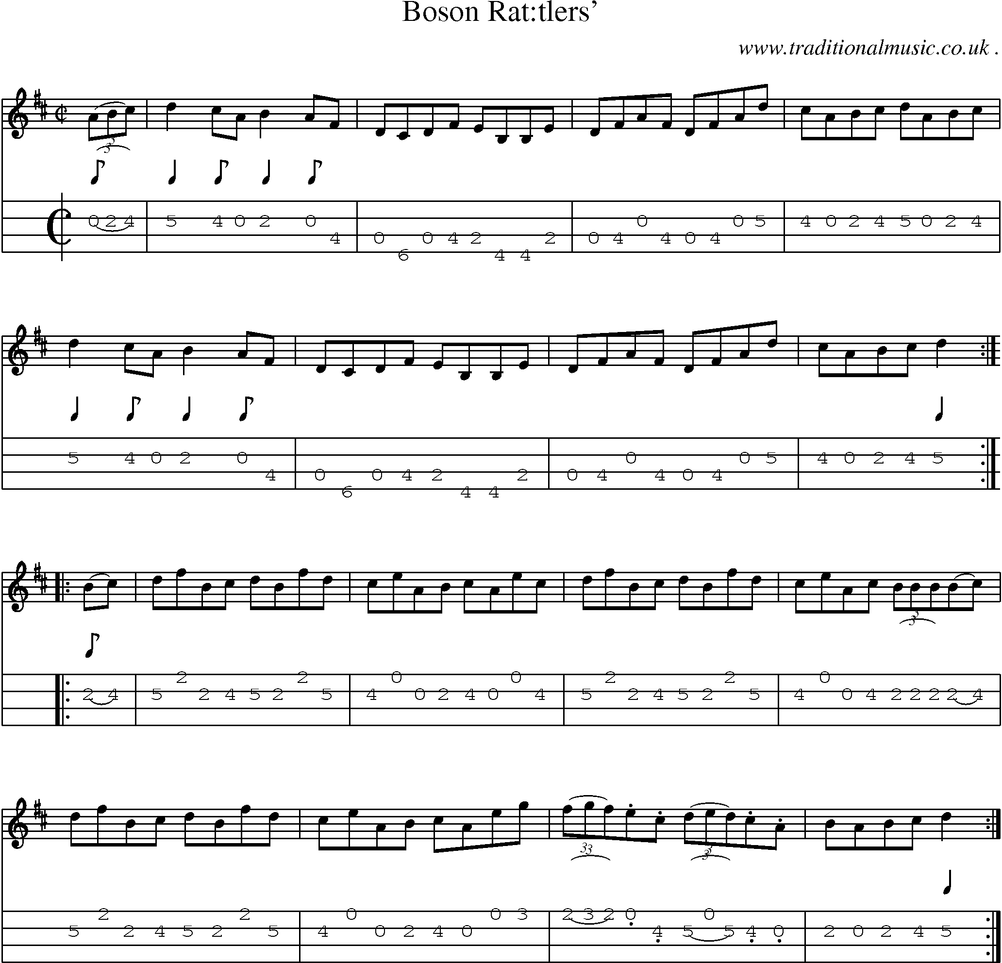 Sheet-Music and Mandolin Tabs for Boson Rattlers