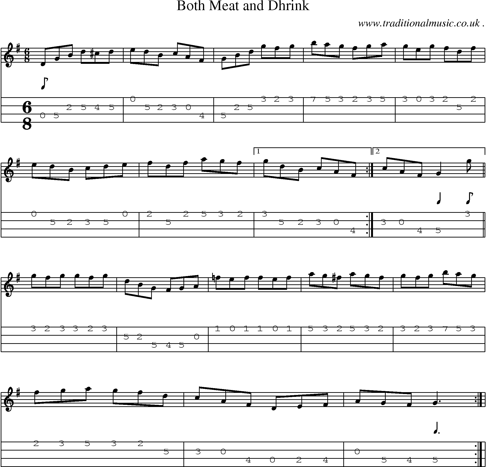 Sheet-Music and Mandolin Tabs for Both Meat And Dhrink