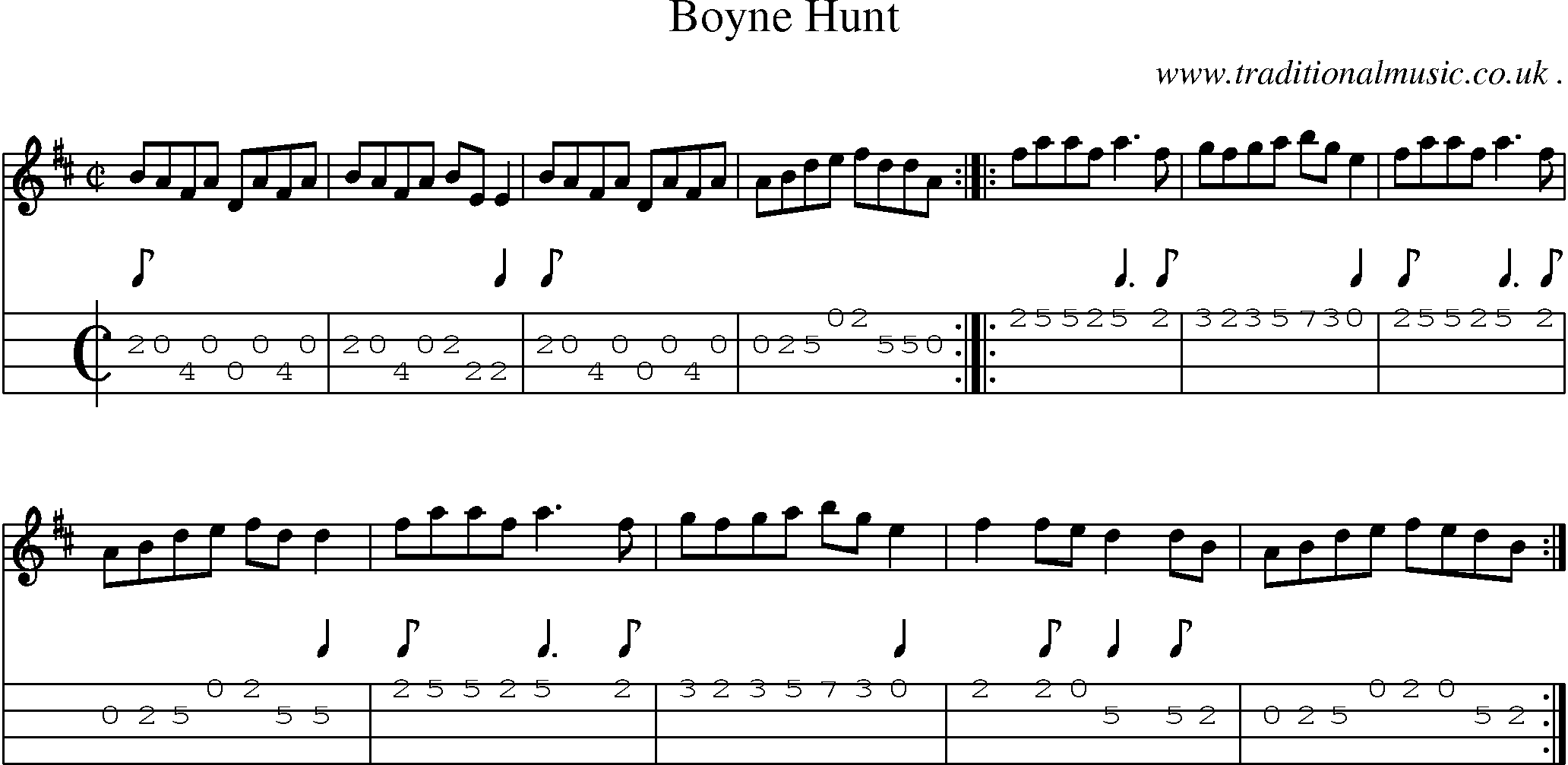 Sheet-Music and Mandolin Tabs for Boyne Hunt