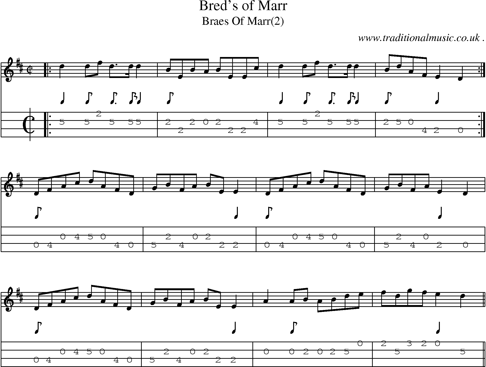 Sheet-Music and Mandolin Tabs for Breds Of Marr