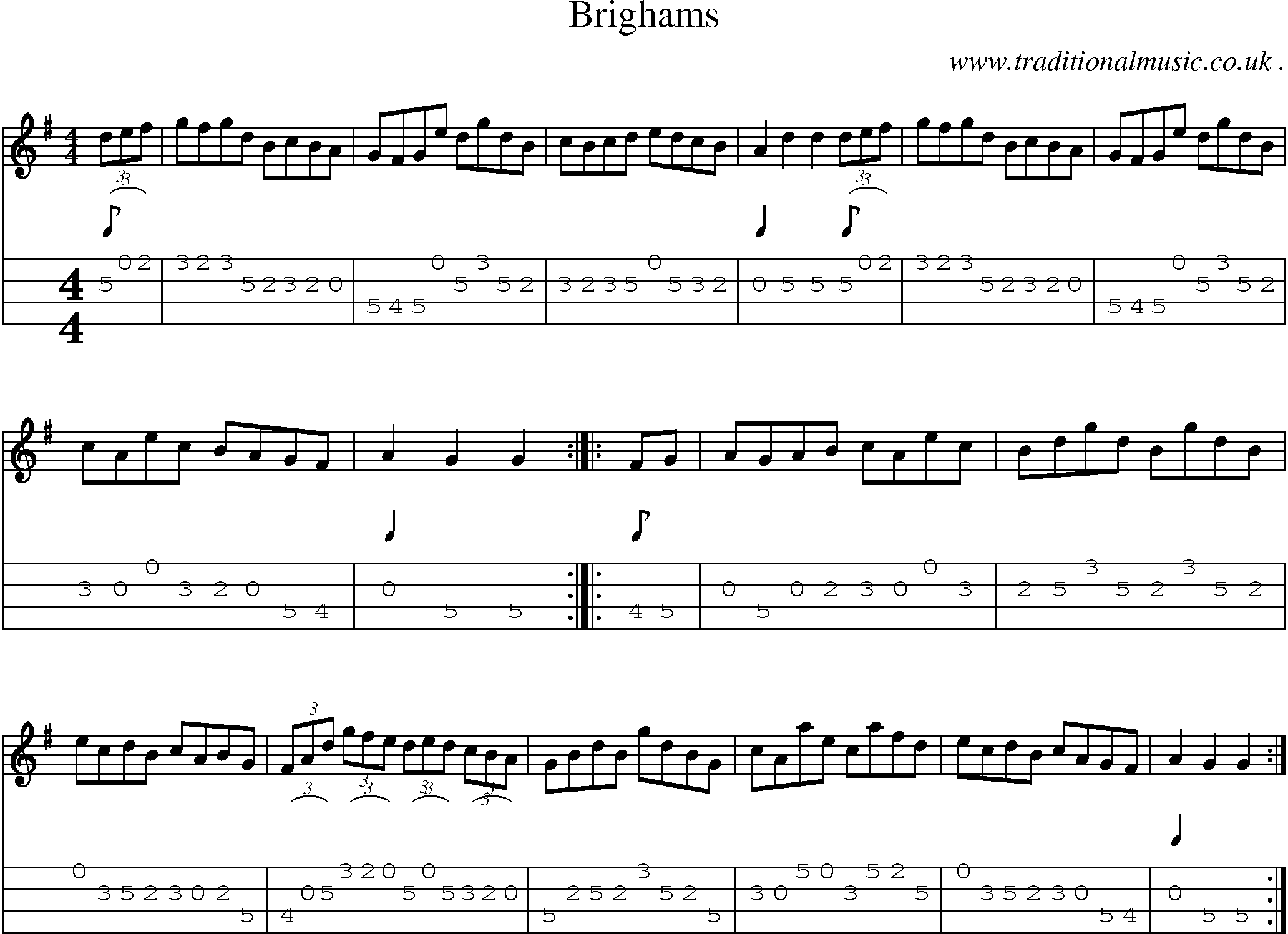 Sheet-Music and Mandolin Tabs for Brighams
