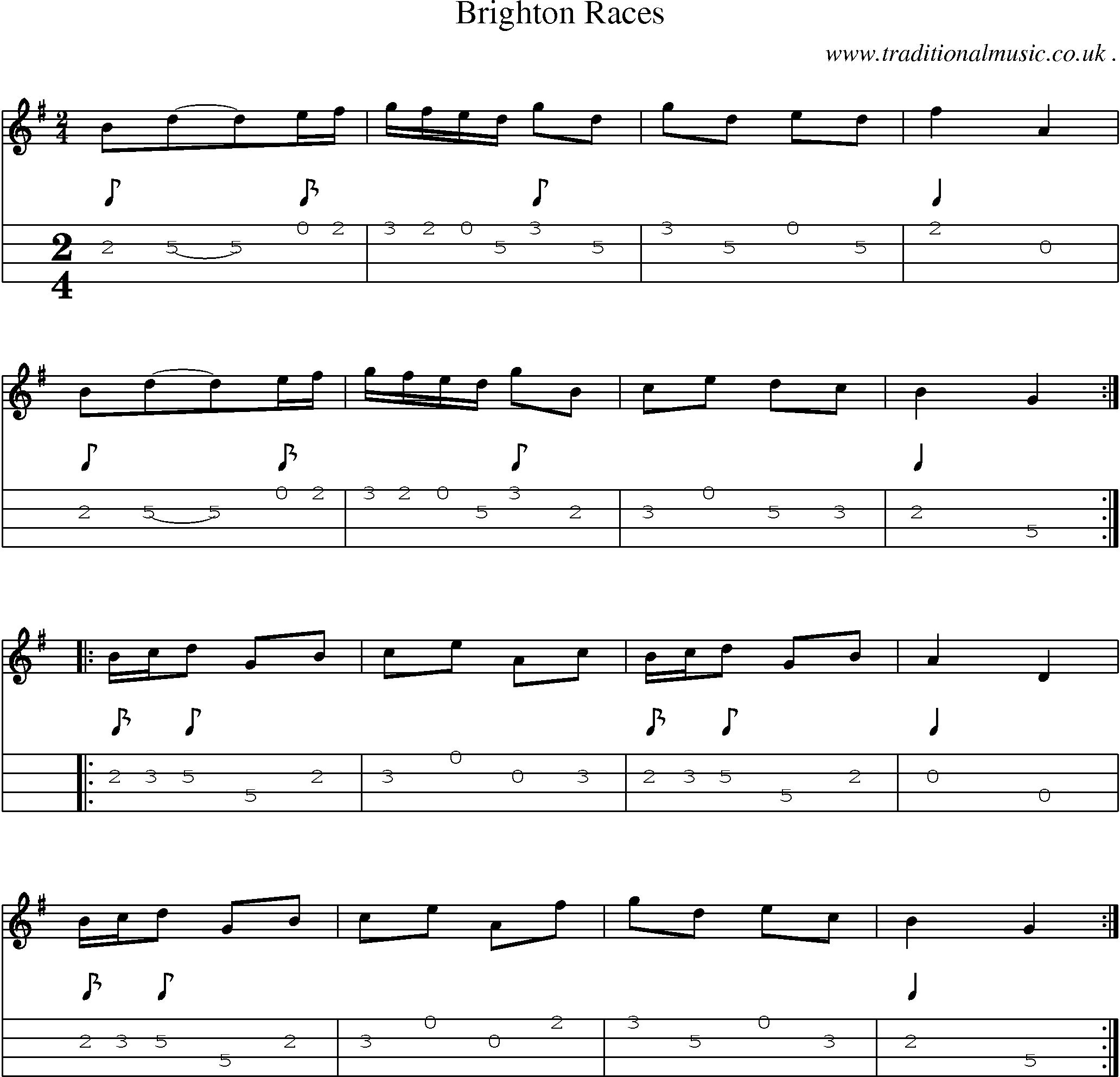 Sheet-Music and Mandolin Tabs for Brighton Races