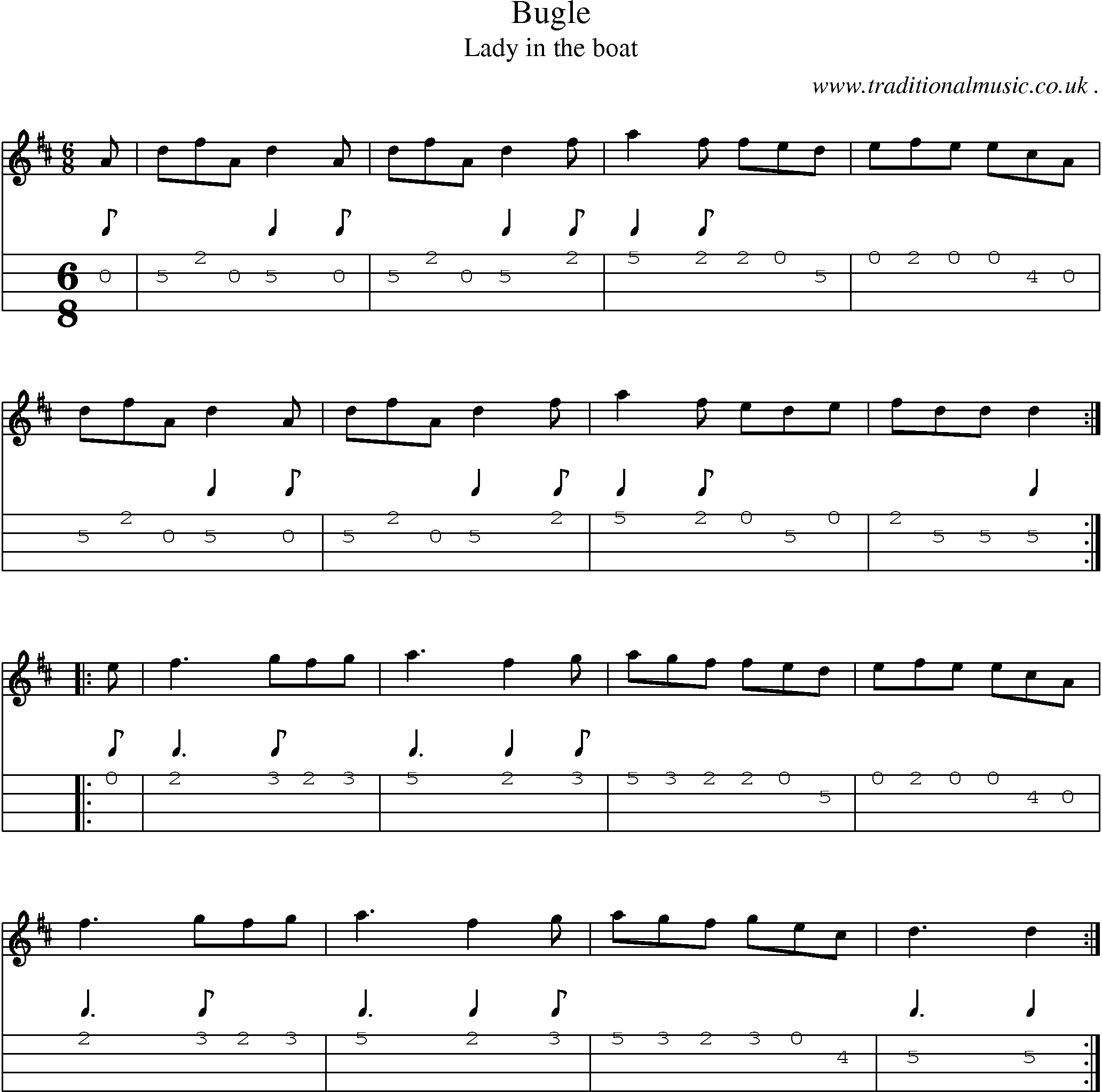 Sheet-Music and Mandolin Tabs for Bugle