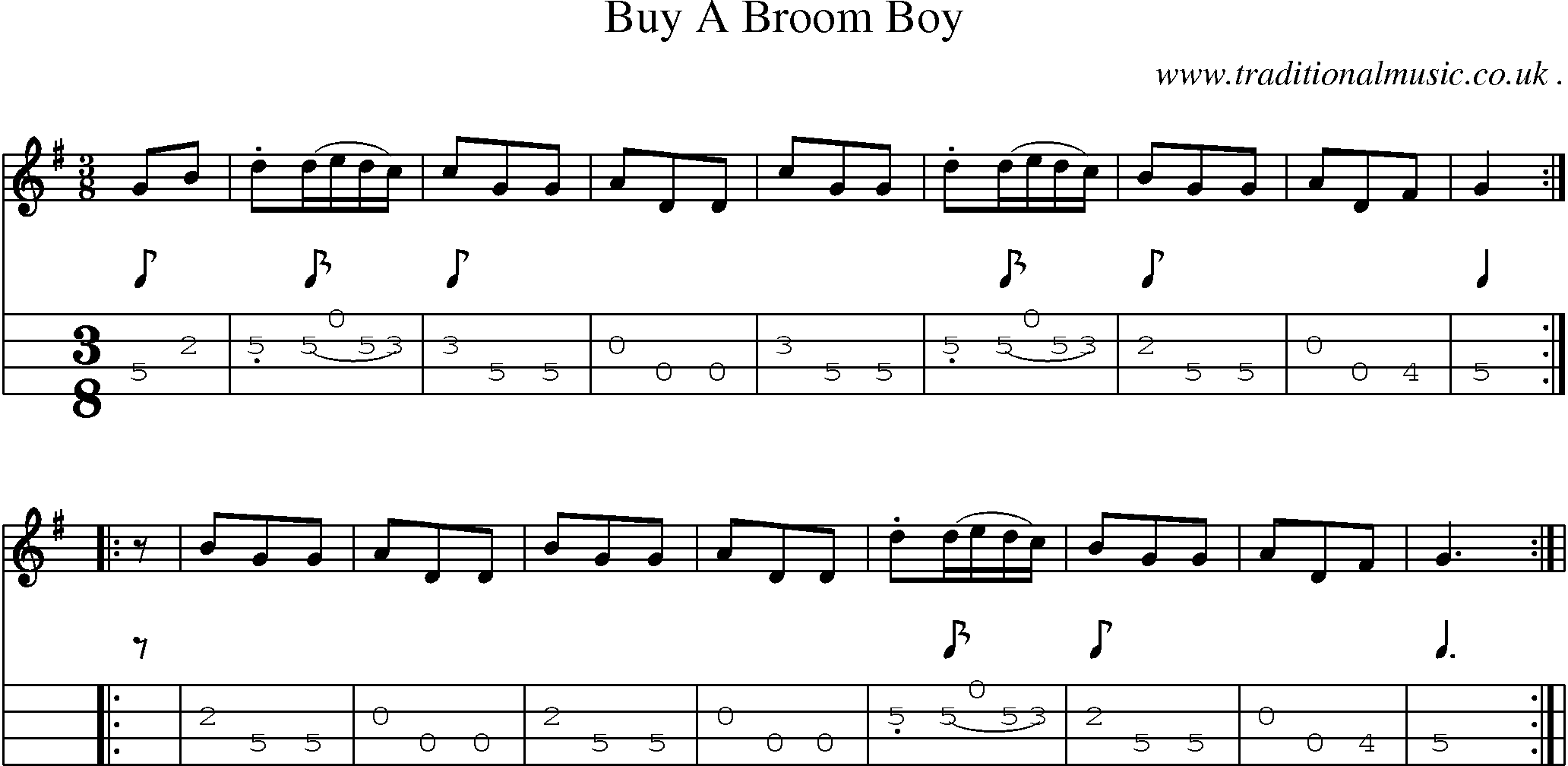 Sheet-Music and Mandolin Tabs for Buy A Broom Boy