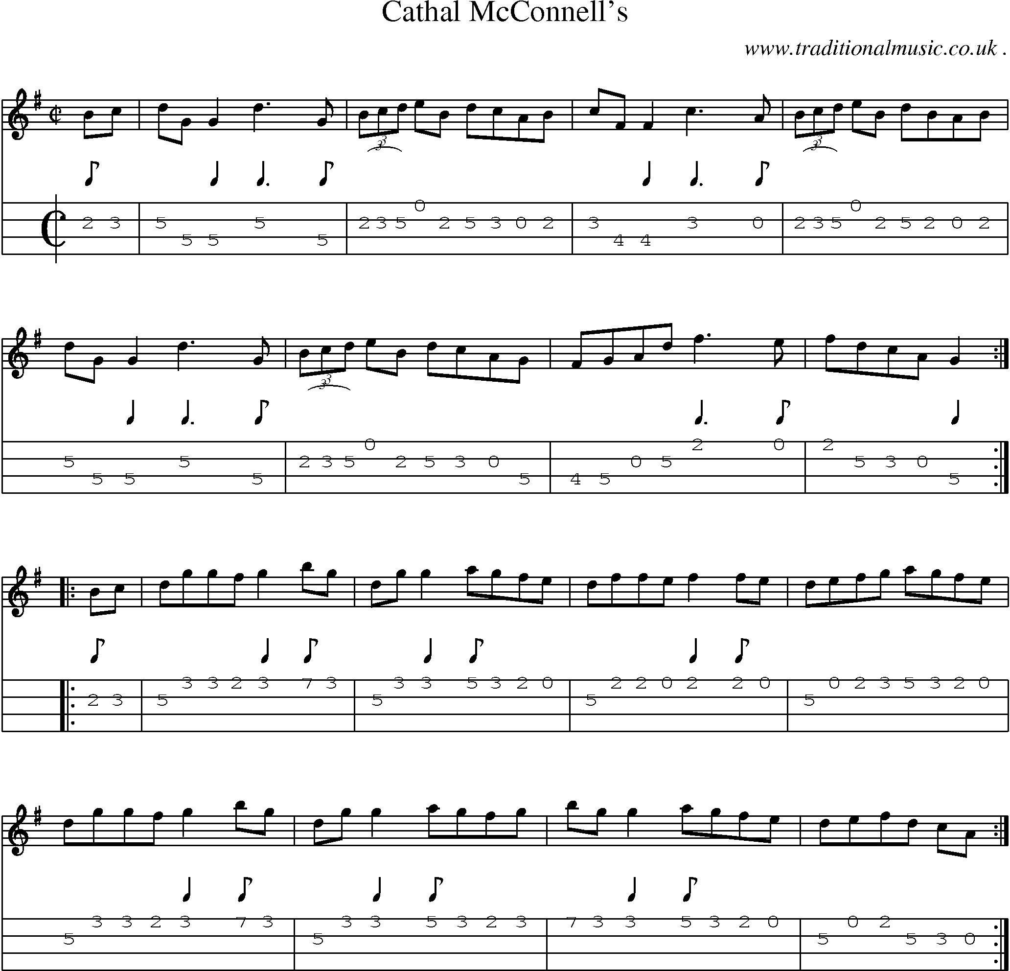 Sheet-Music and Mandolin Tabs for Cathal Mcconnells