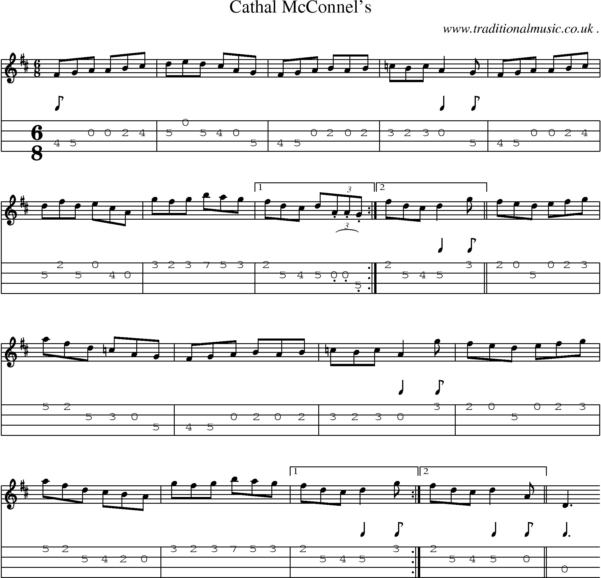 Sheet-Music and Mandolin Tabs for Cathal Mcconnels