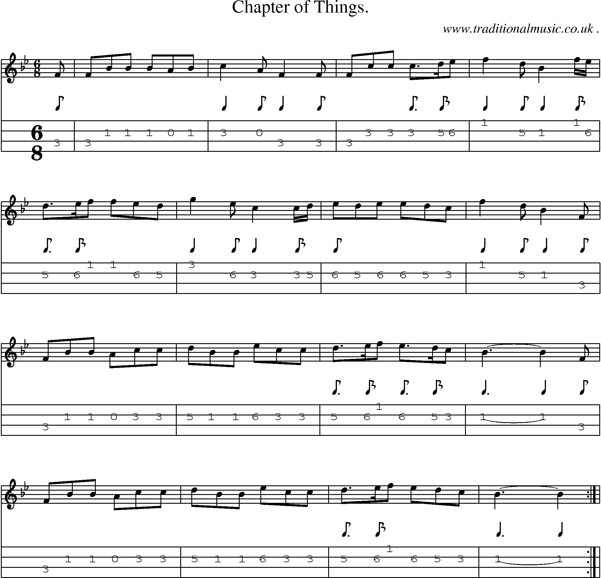 Sheet-Music and Mandolin Tabs for Chapter Of Things