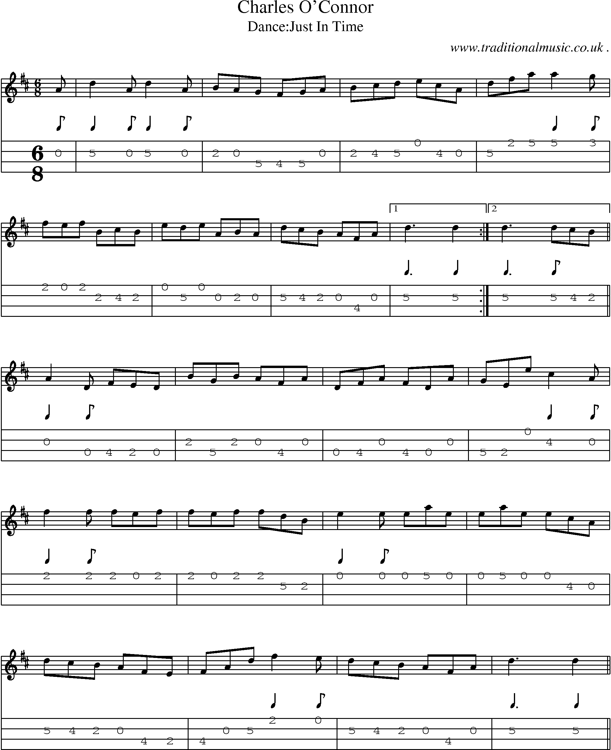Sheet-Music and Mandolin Tabs for Charles Oconnor