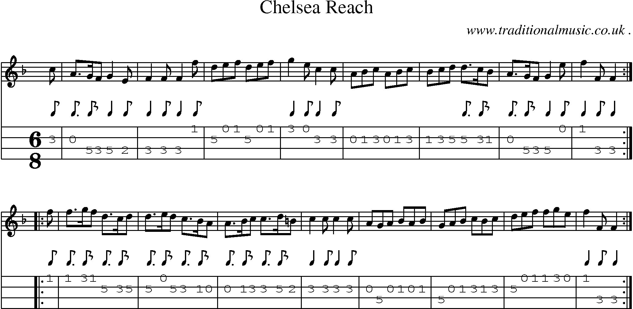 Sheet-Music and Mandolin Tabs for Chelsea Reach