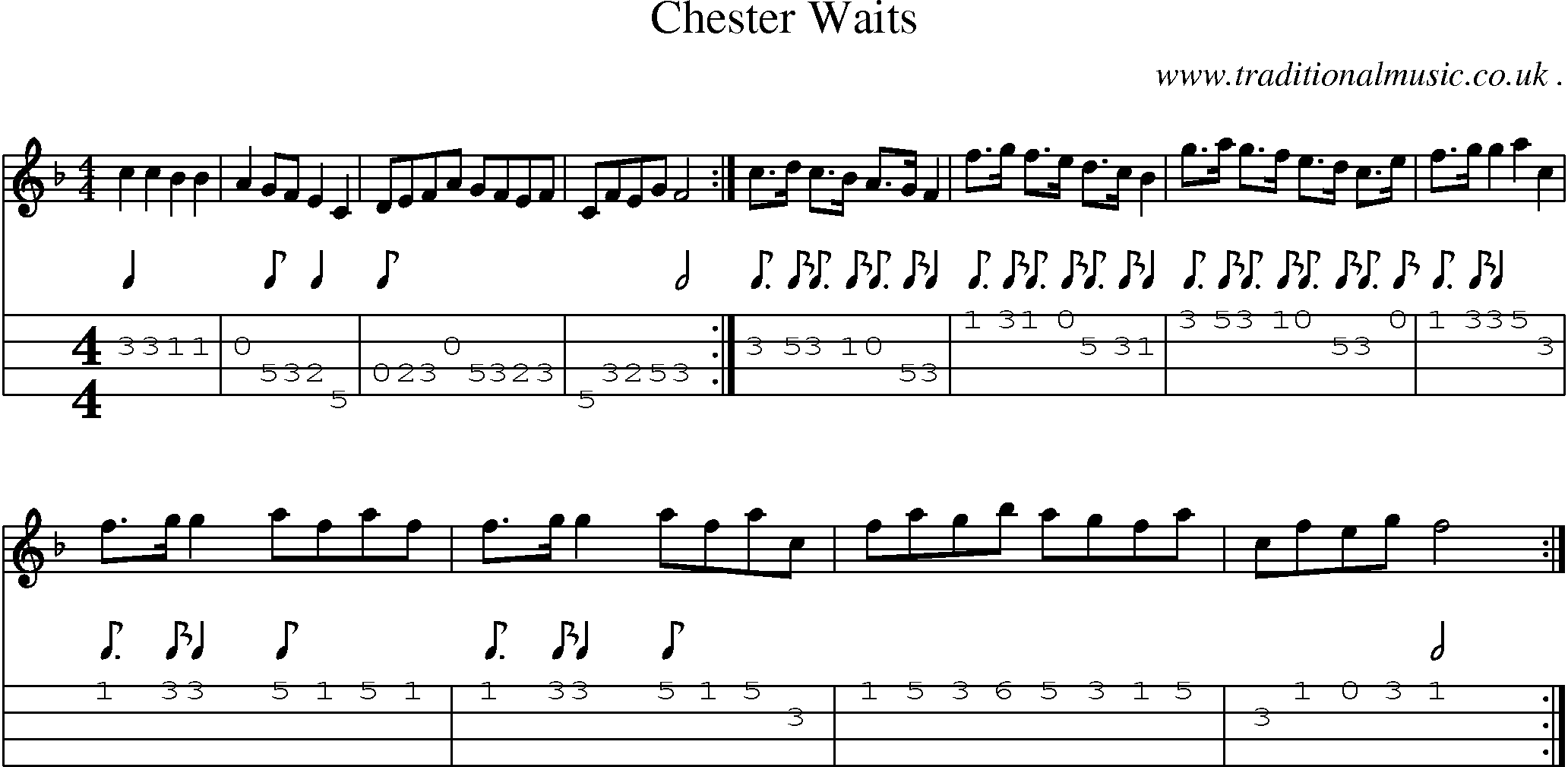 Sheet-Music and Mandolin Tabs for Chester Waits