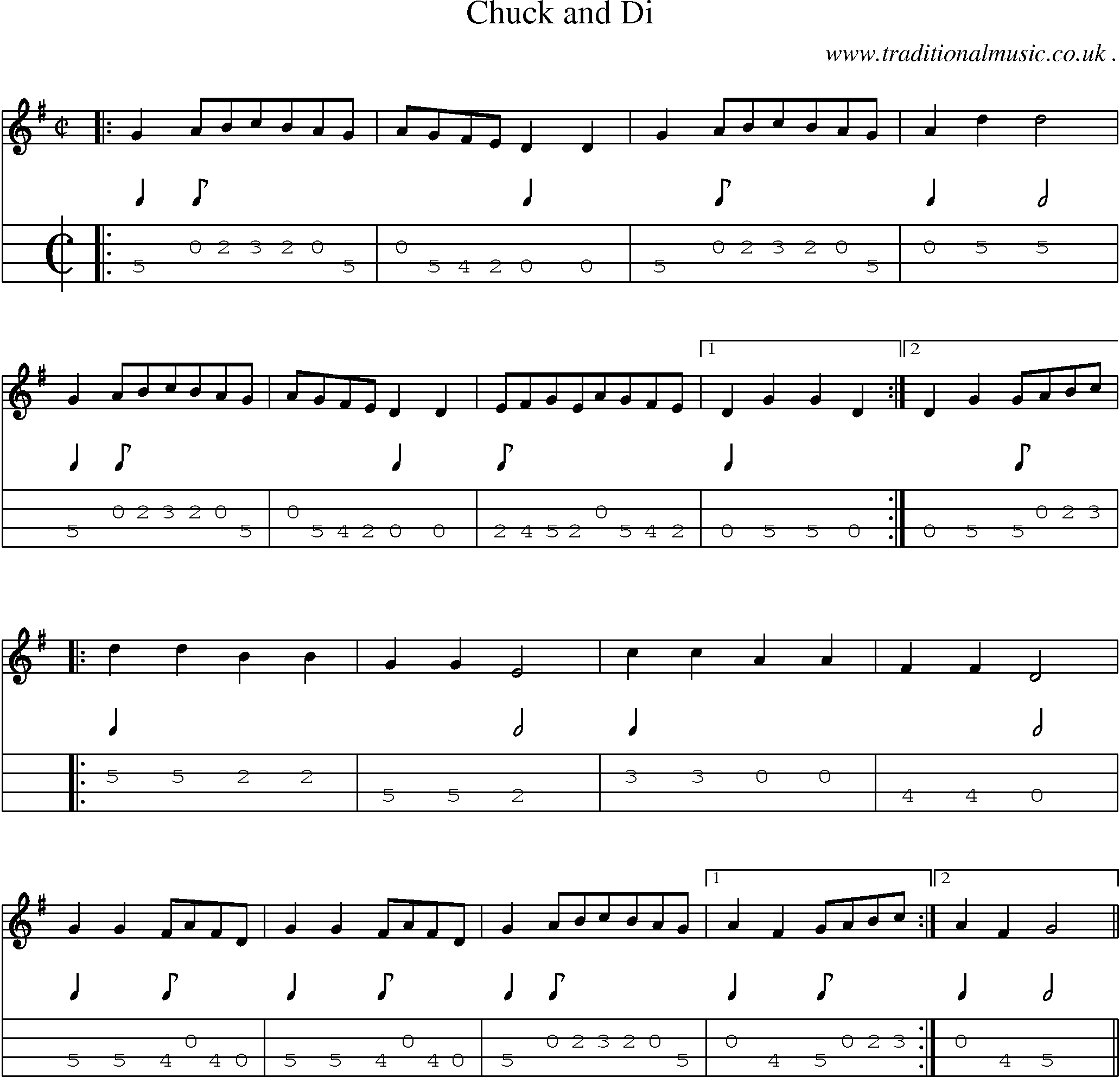 Sheet-Music and Mandolin Tabs for Chuck And Di