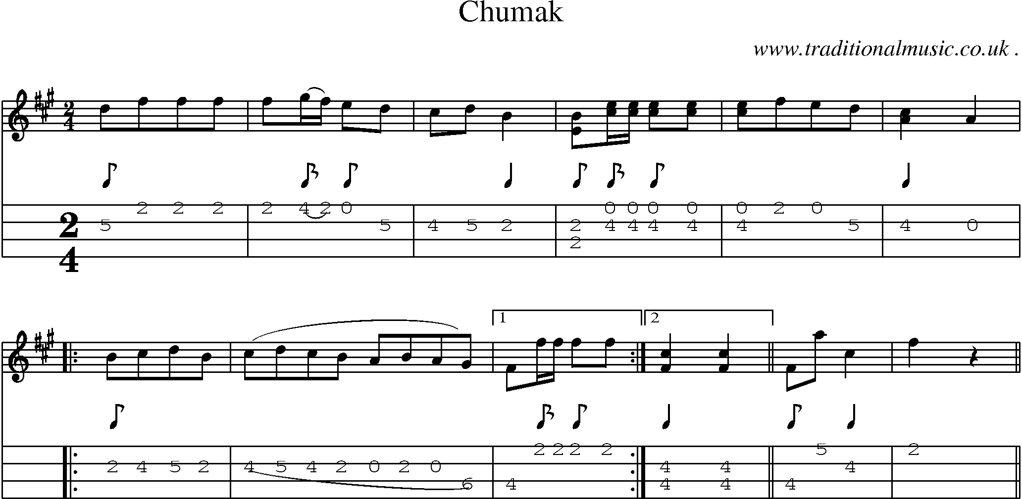 Sheet-Music and Mandolin Tabs for Chumak