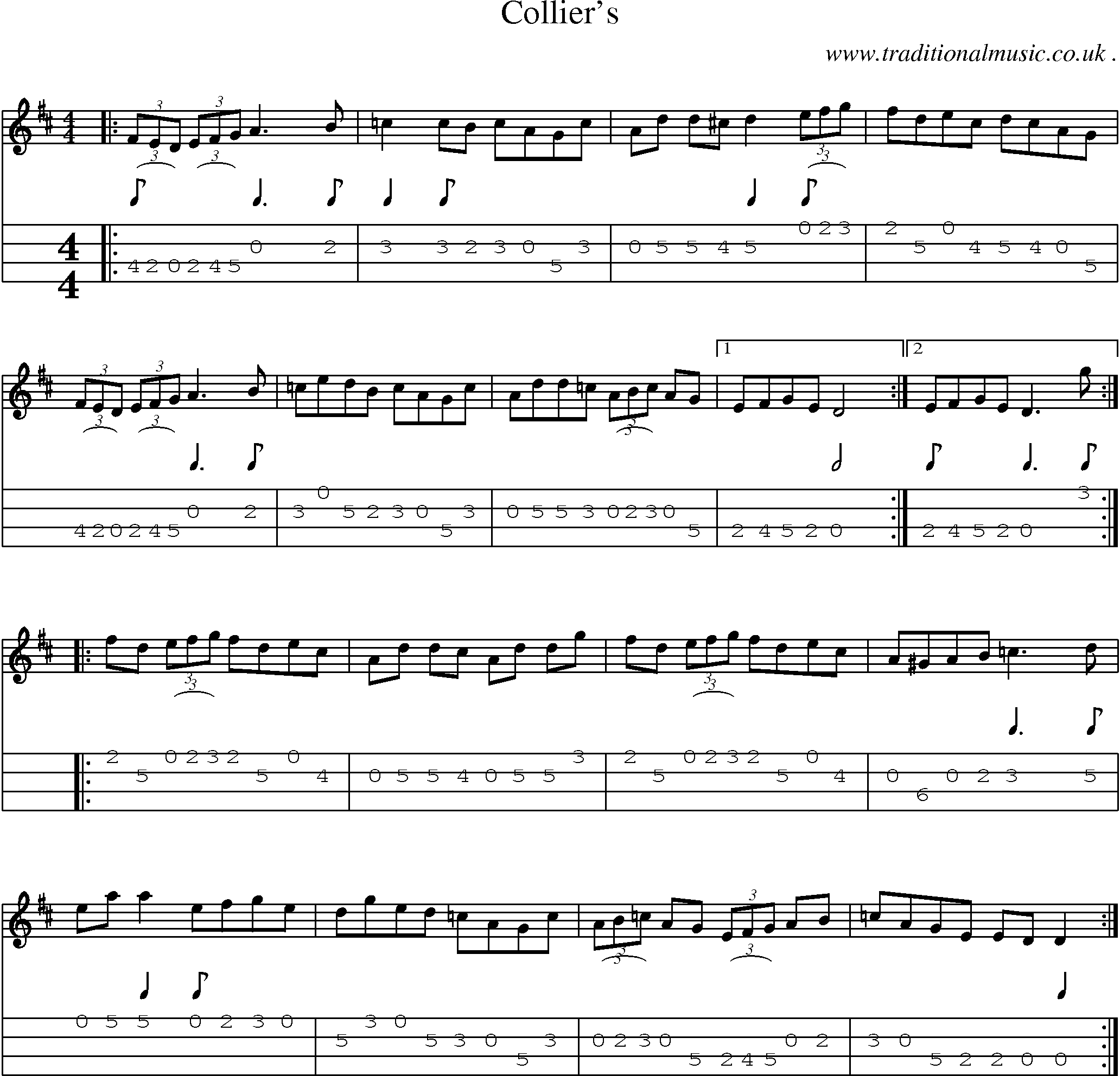 Sheet-Music and Mandolin Tabs for Colliers