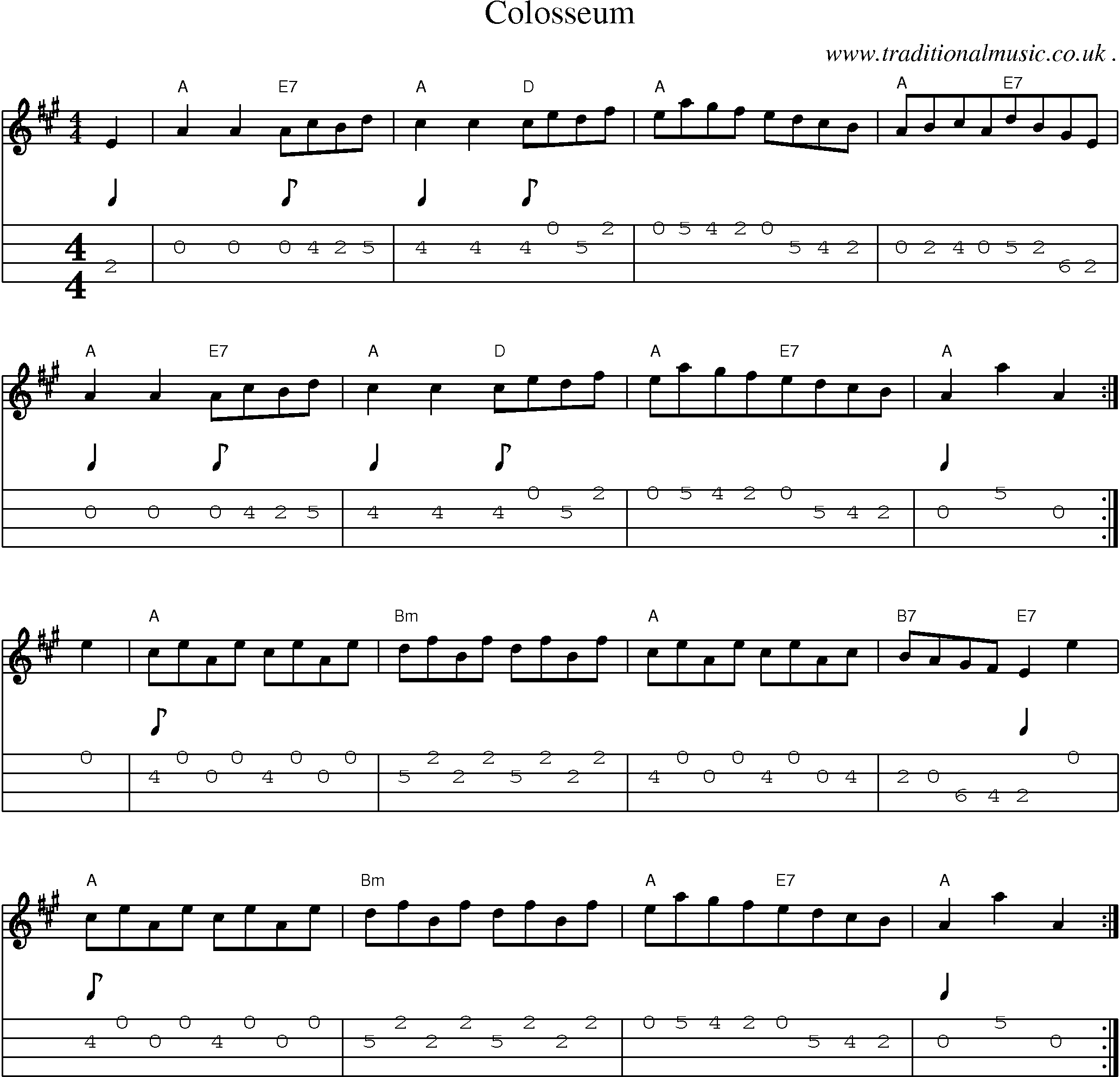 Sheet-Music and Mandolin Tabs for Colosseum