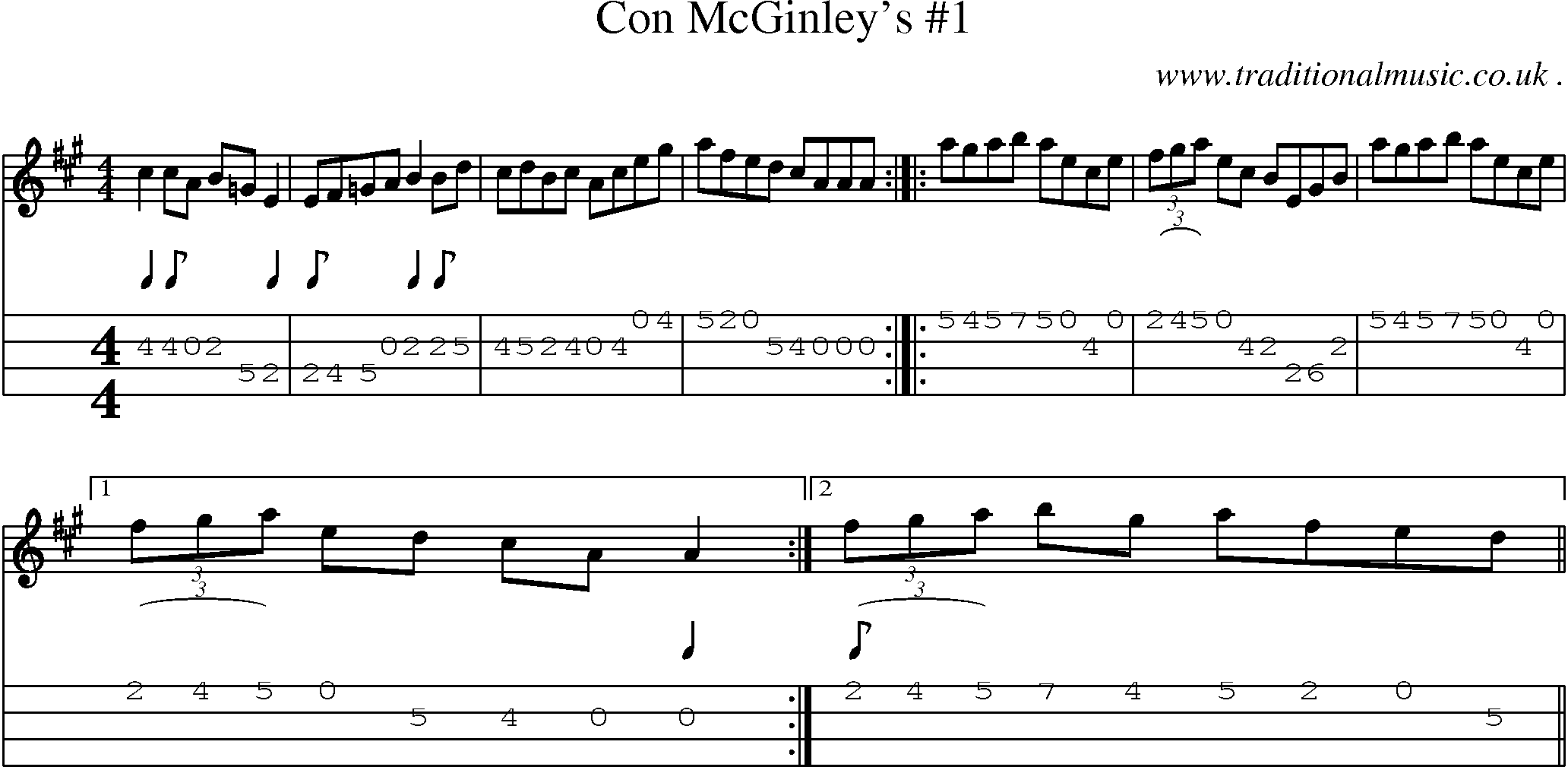Sheet-Music and Mandolin Tabs for Con Mcginleys 1