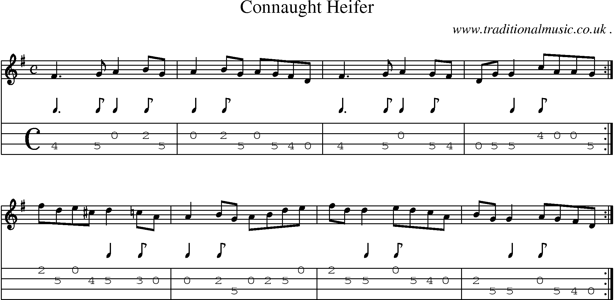 Sheet-Music and Mandolin Tabs for Connaught Heifer